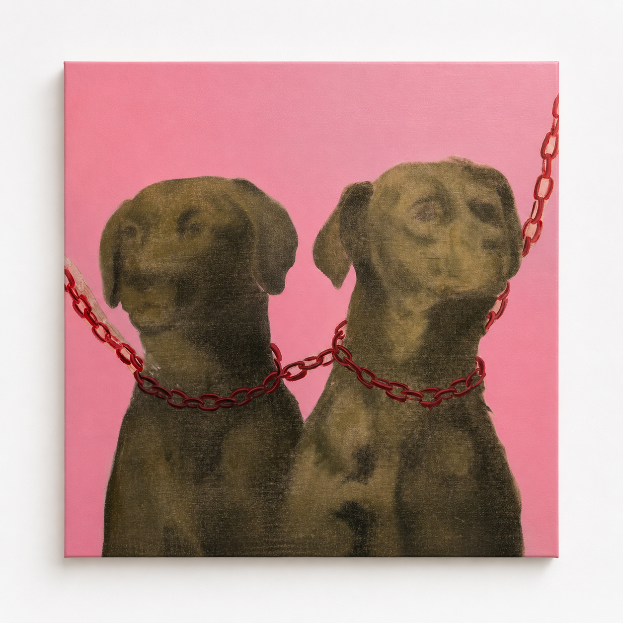  Loud Bark, Deep Bite , Oil on Canvas, 30 x 30 in.  (sold)