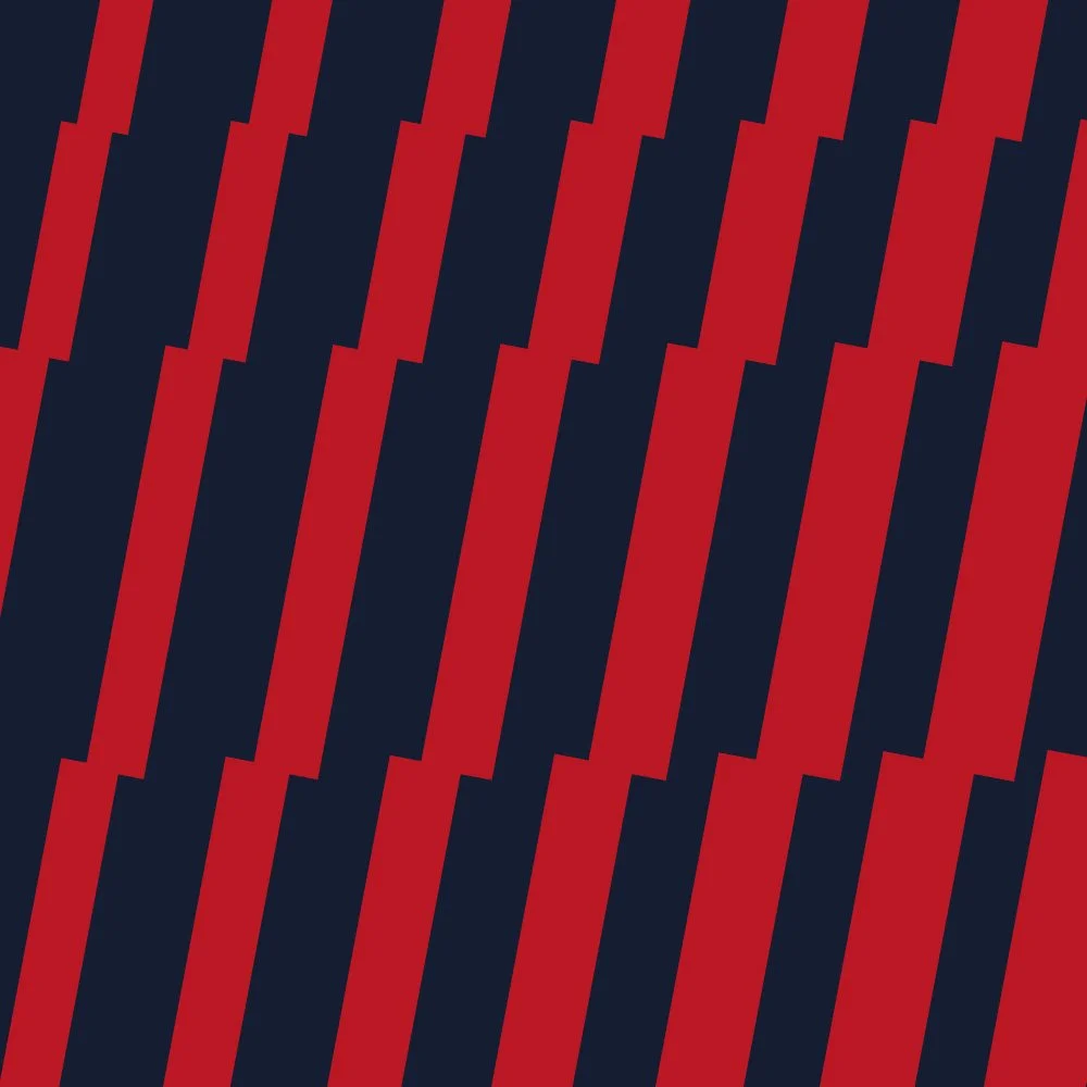 Abstraktes Muster aus diagonal verlaufenden roten und schwarzen Streifen.