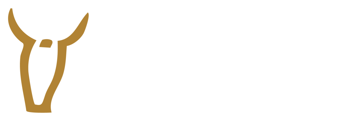 Logo for Buxton Butchers featuring a stylized brown cow head outline and the business name in bold white text.