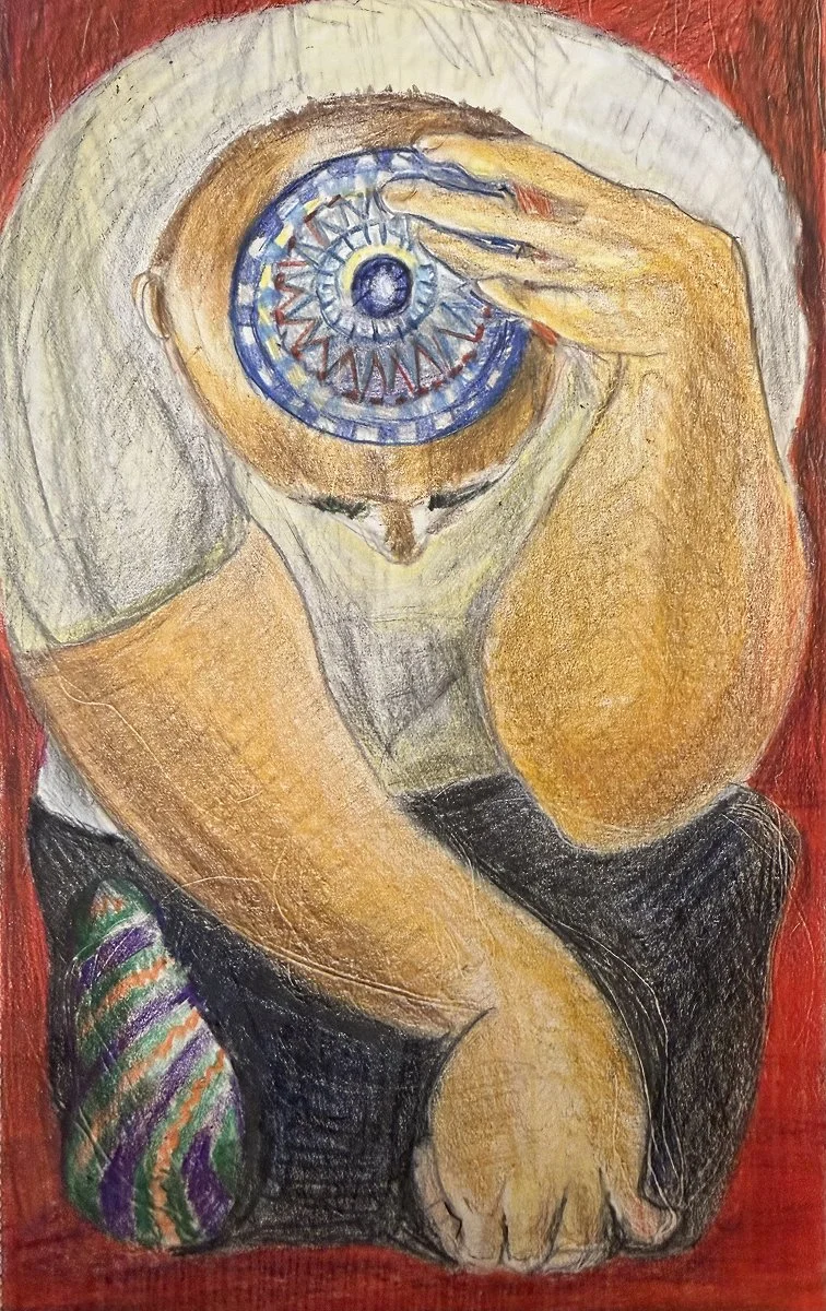 Study for 'In mamamd' lino
Prismacolors, 4.5x7 inches
