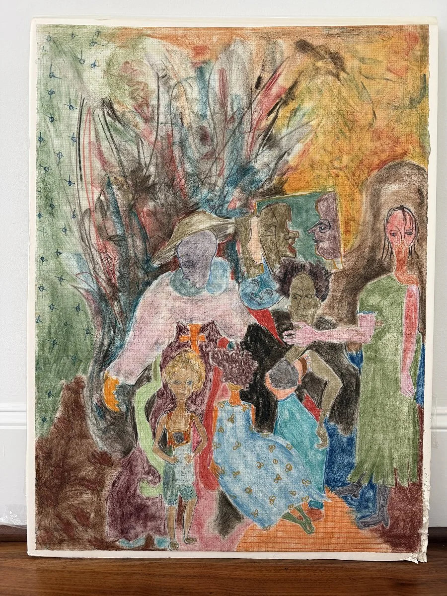 Families are complicated. Mixed media. 23.5 x31.5 inches
