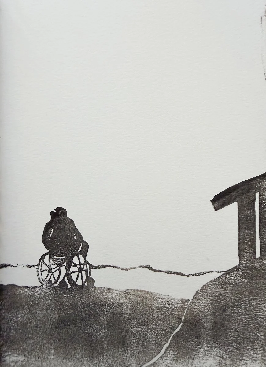 At the edge. Inverness, CA
6.9 inches (unframed)