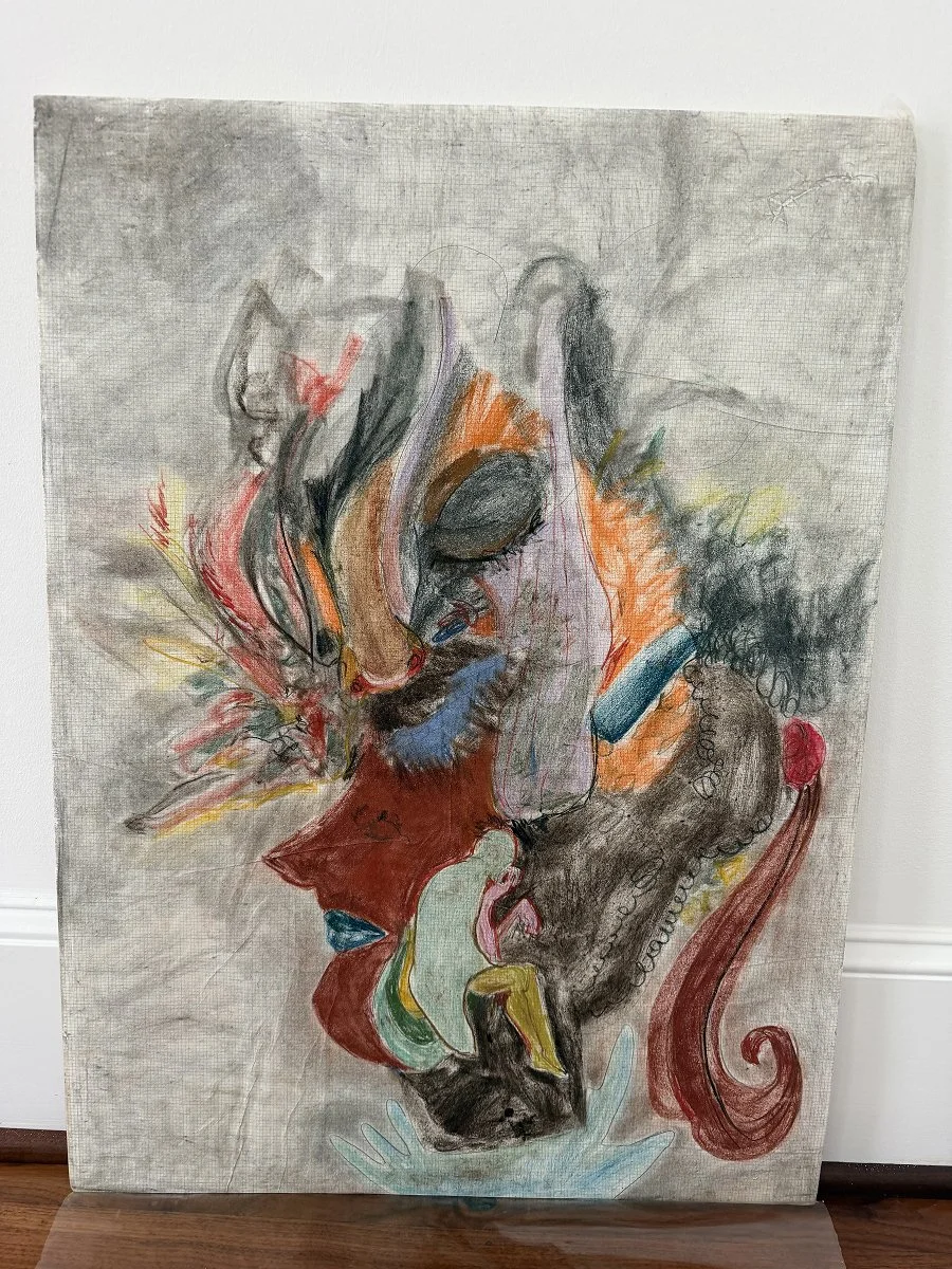 Portrait of a woman of a certain age. Mixed media. 23.5 x31.5 inches