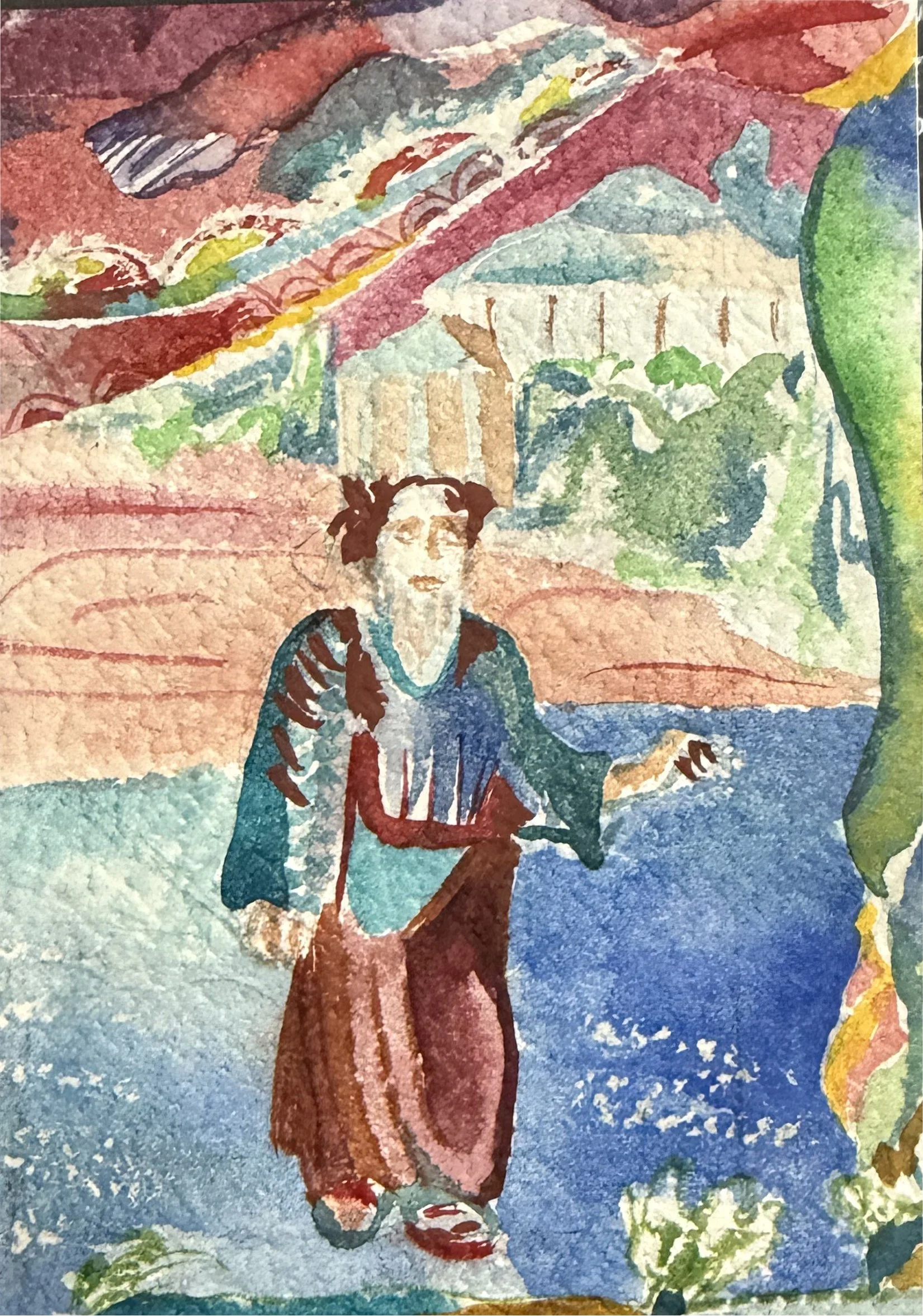 Sultan at the sea
Watercolor 2.5 x 3.5