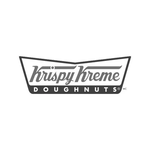 Krispy Kreme Doughnuts logo in black and white.