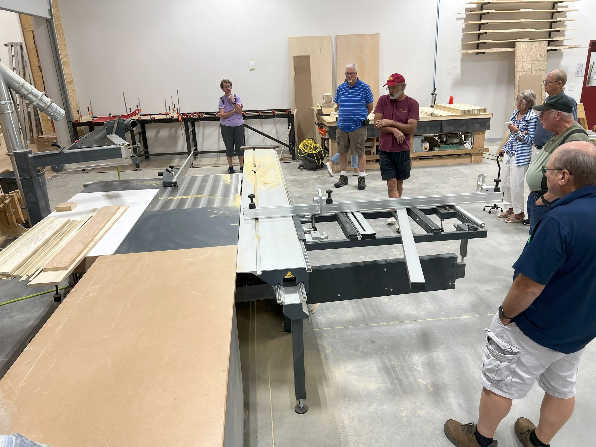 The 12" tablesaw with sliding table in the Dobson Pipe Organ Builders' shop.