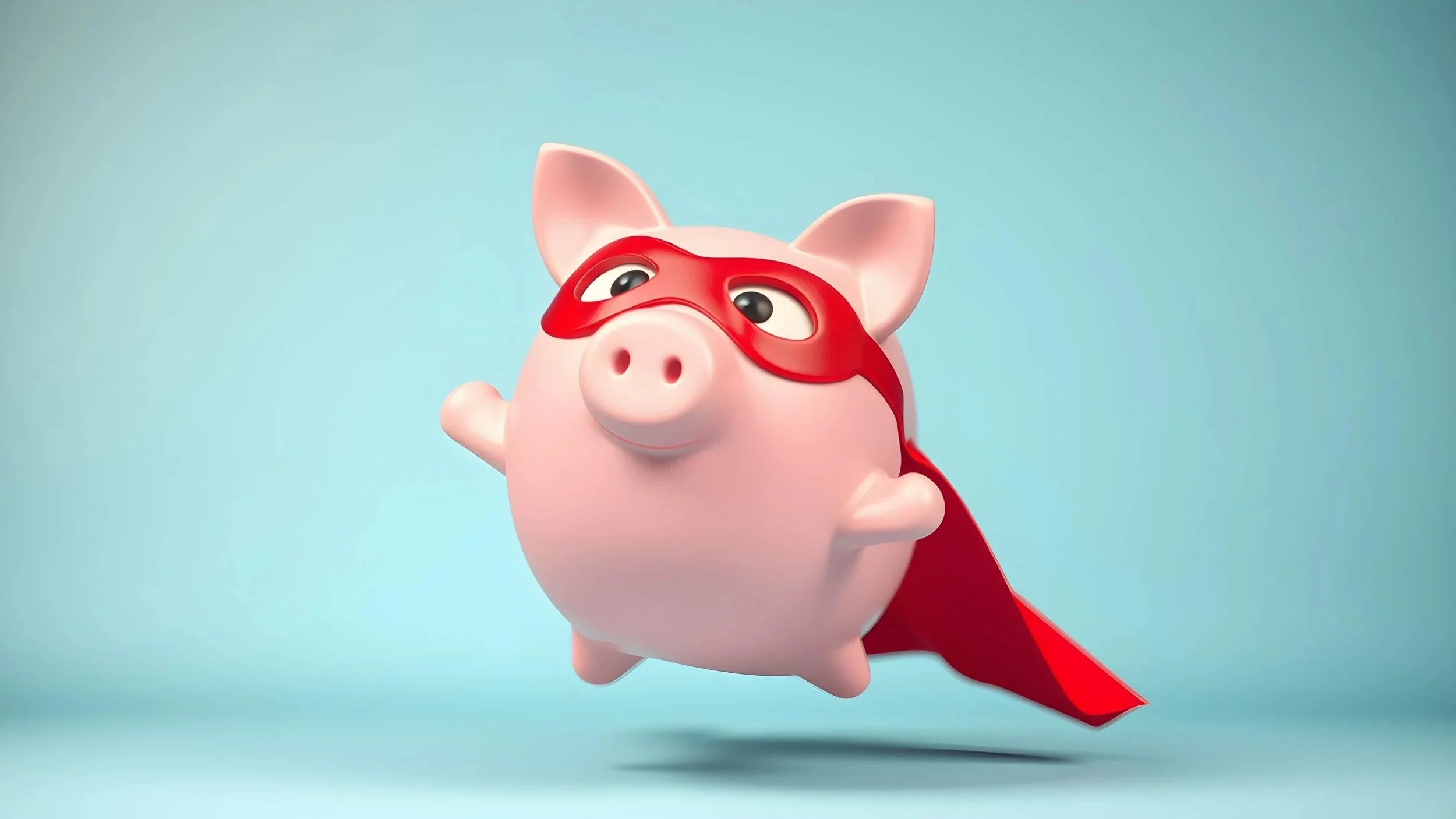 Flying pig with red mask