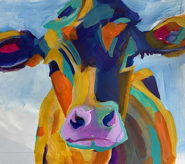 Acrylic on Paper, 14" x 17", (SOLD)