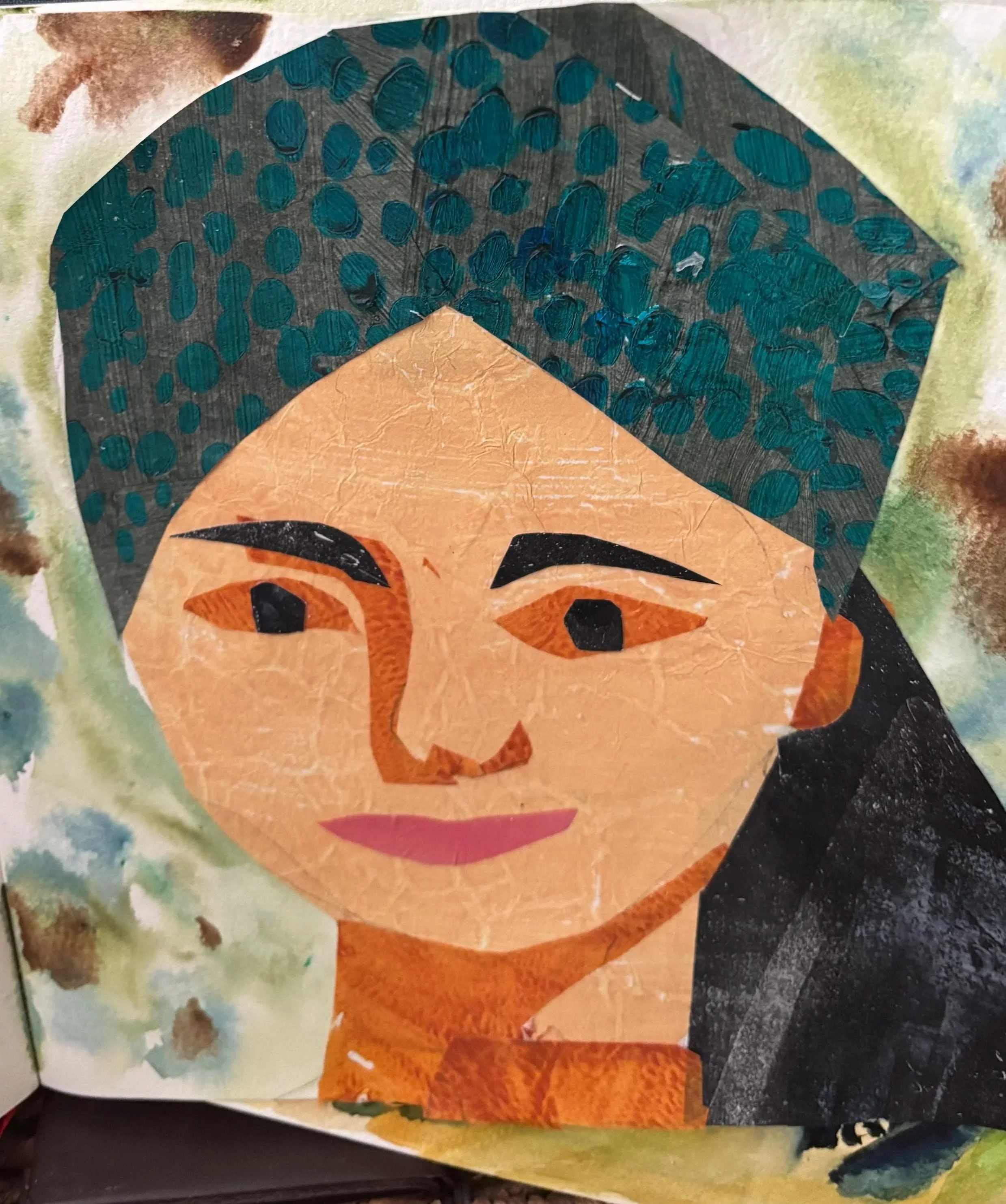 Mexican Girl #2 6x6 Mixed Media 