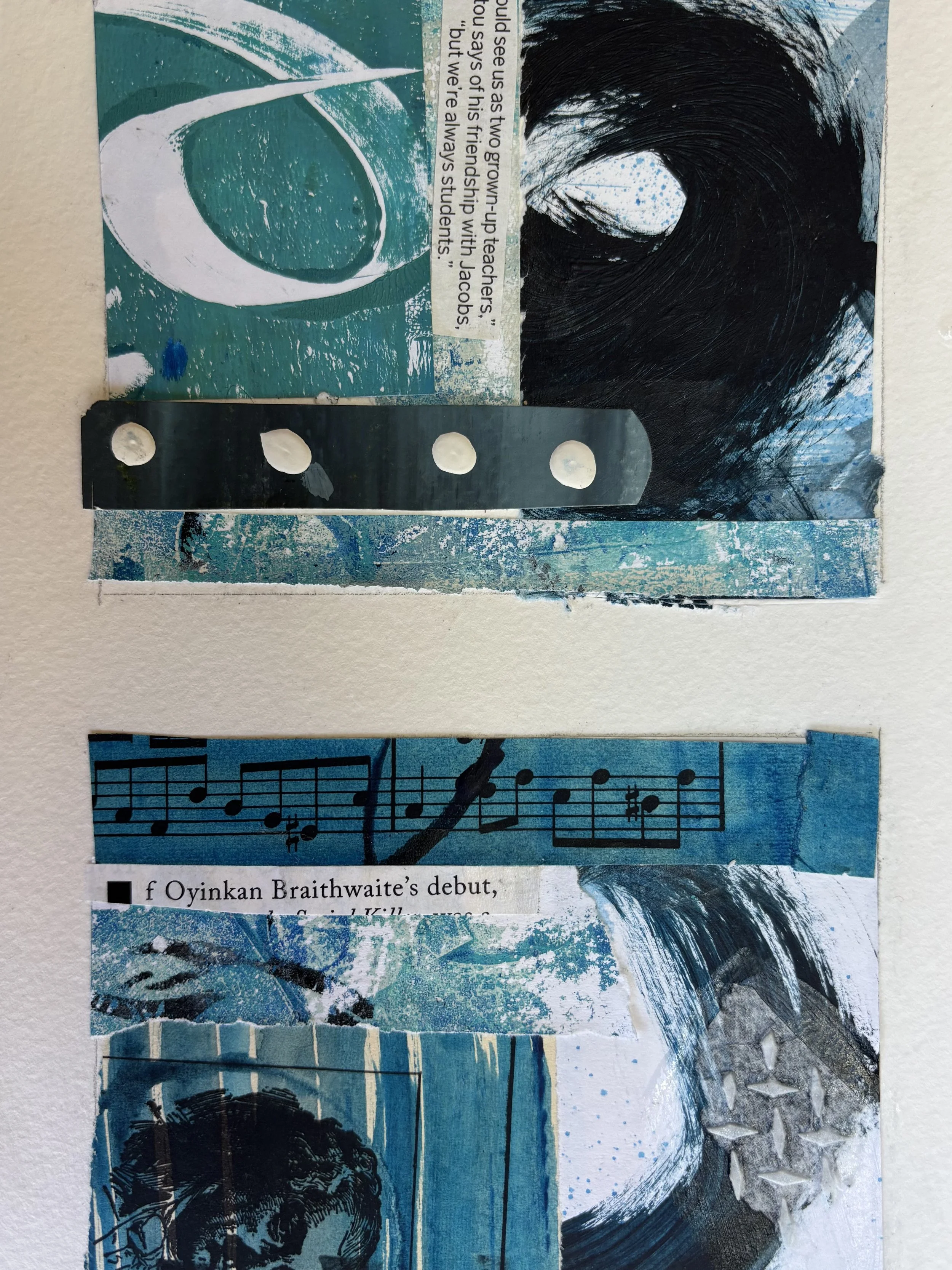 Collage Study in Blue#1 6x9 Mixed Media