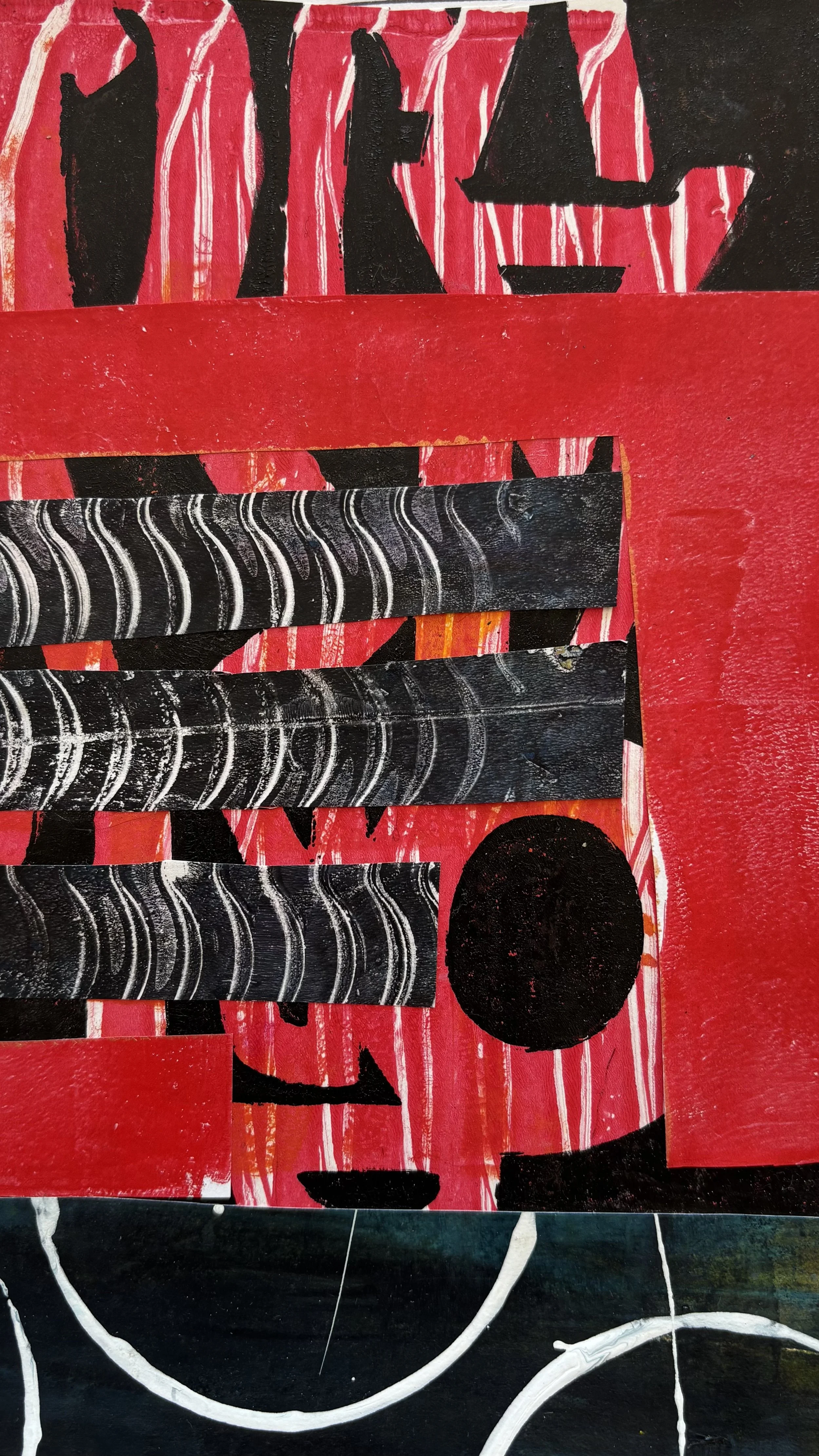 Red abstract 6x9 Mixed Media
