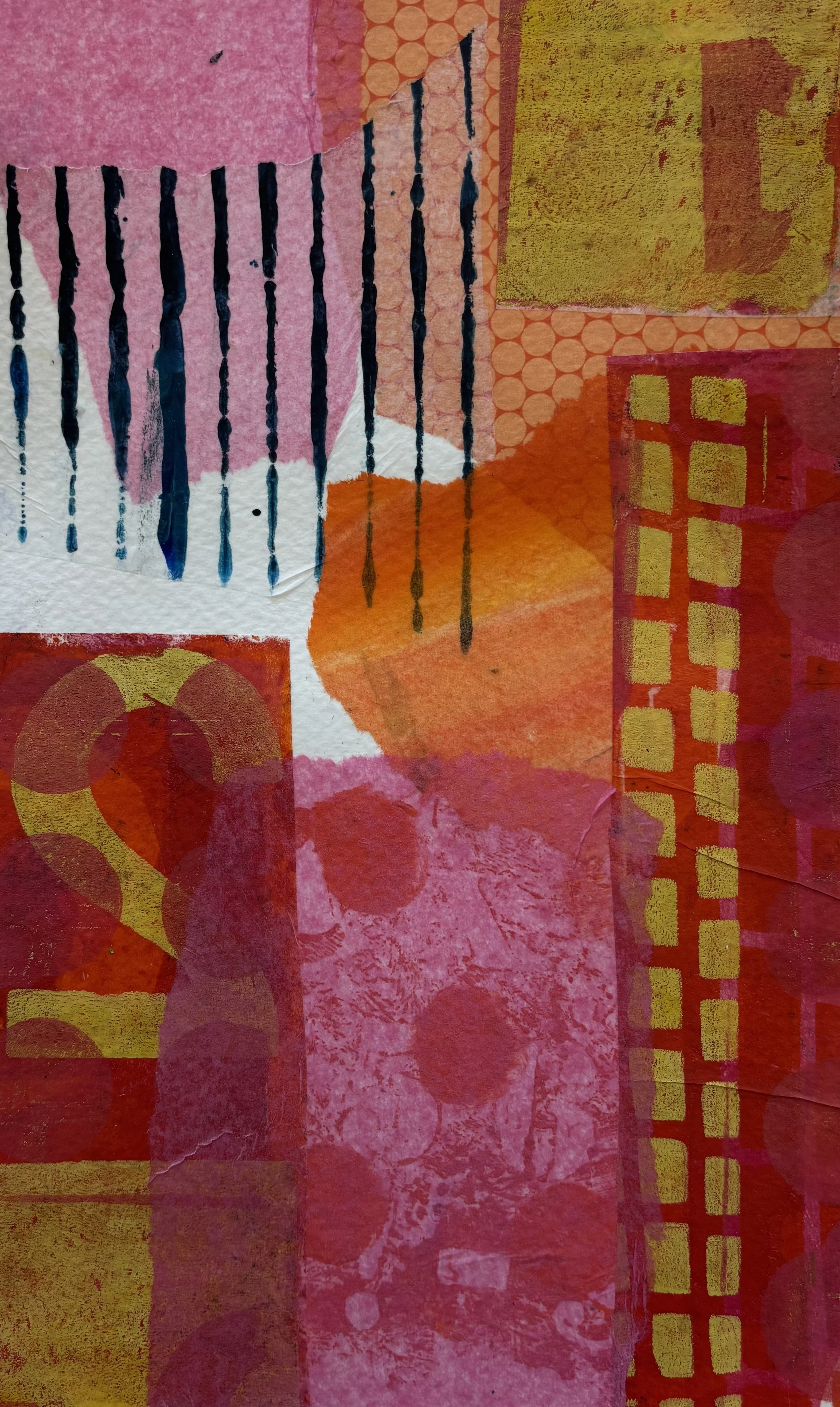 Landscape in Pink 6x10 Mixed Media