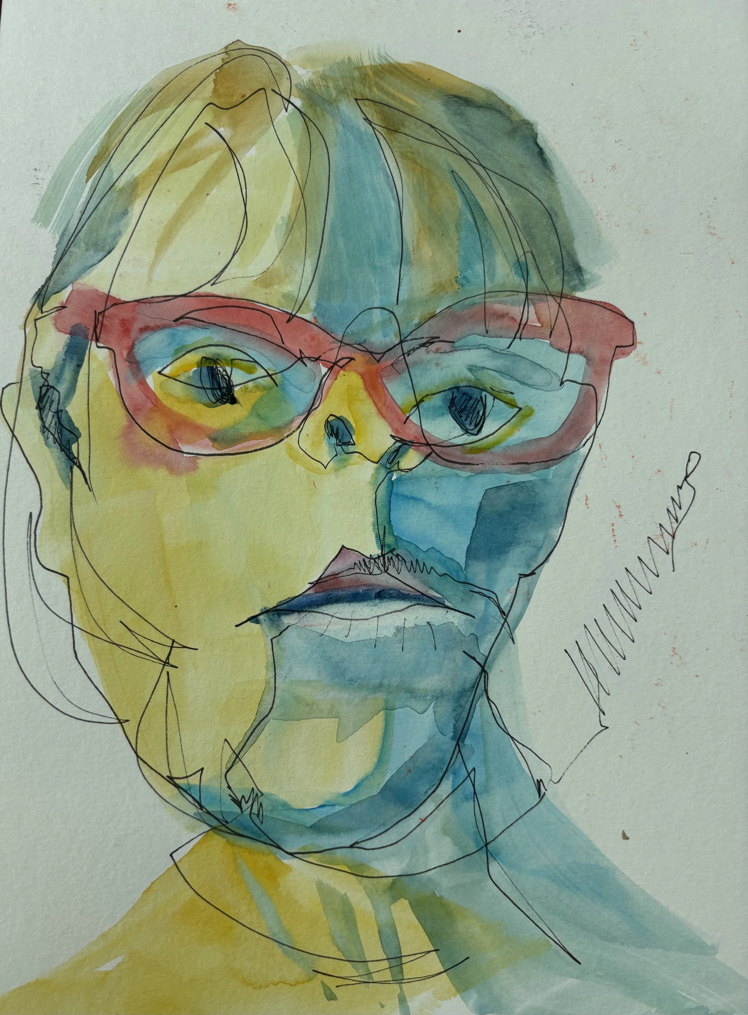 Self portrait 6 x 9 Watercolor