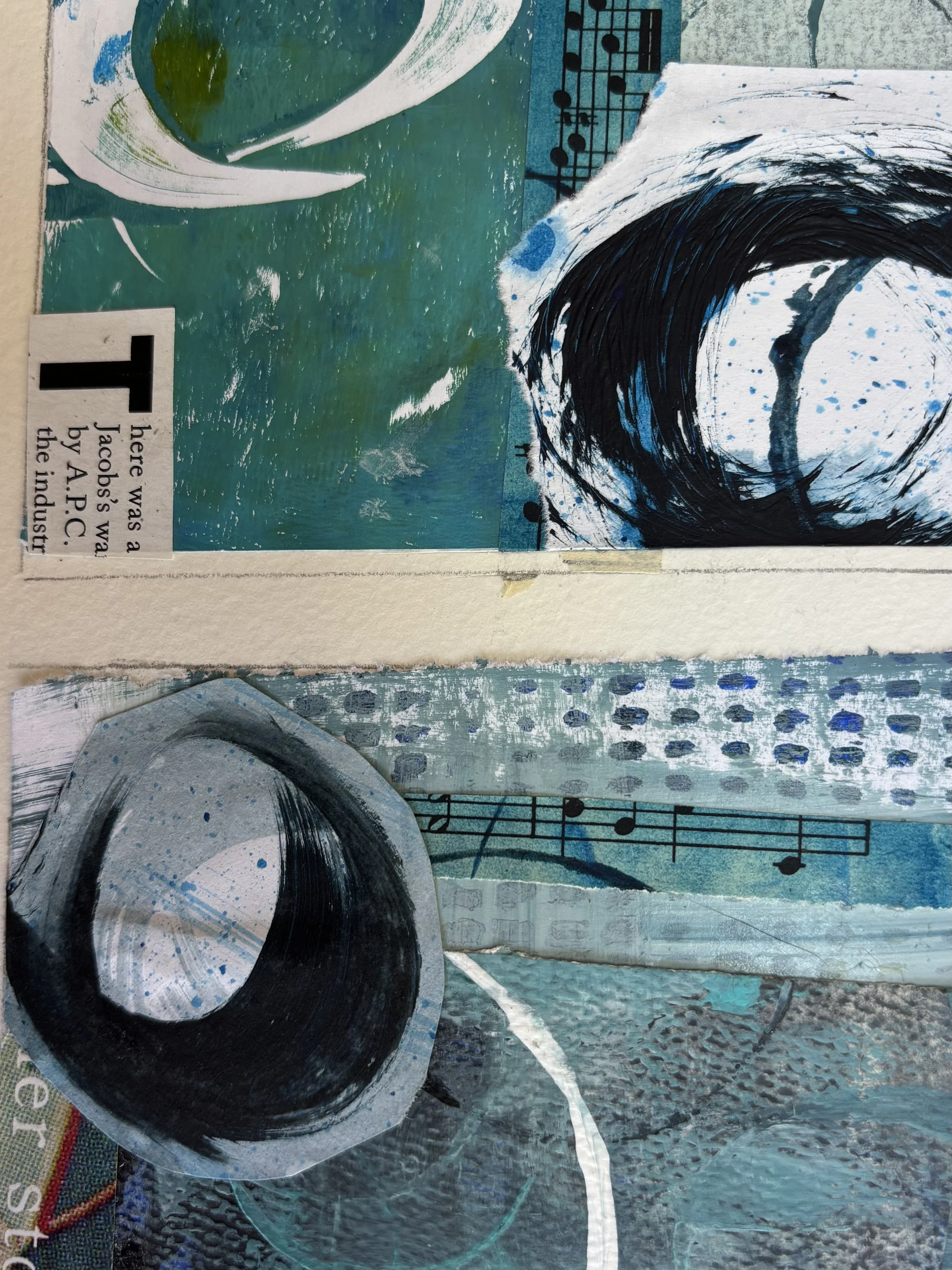 Collage Study in Blue #2 Mixed Media