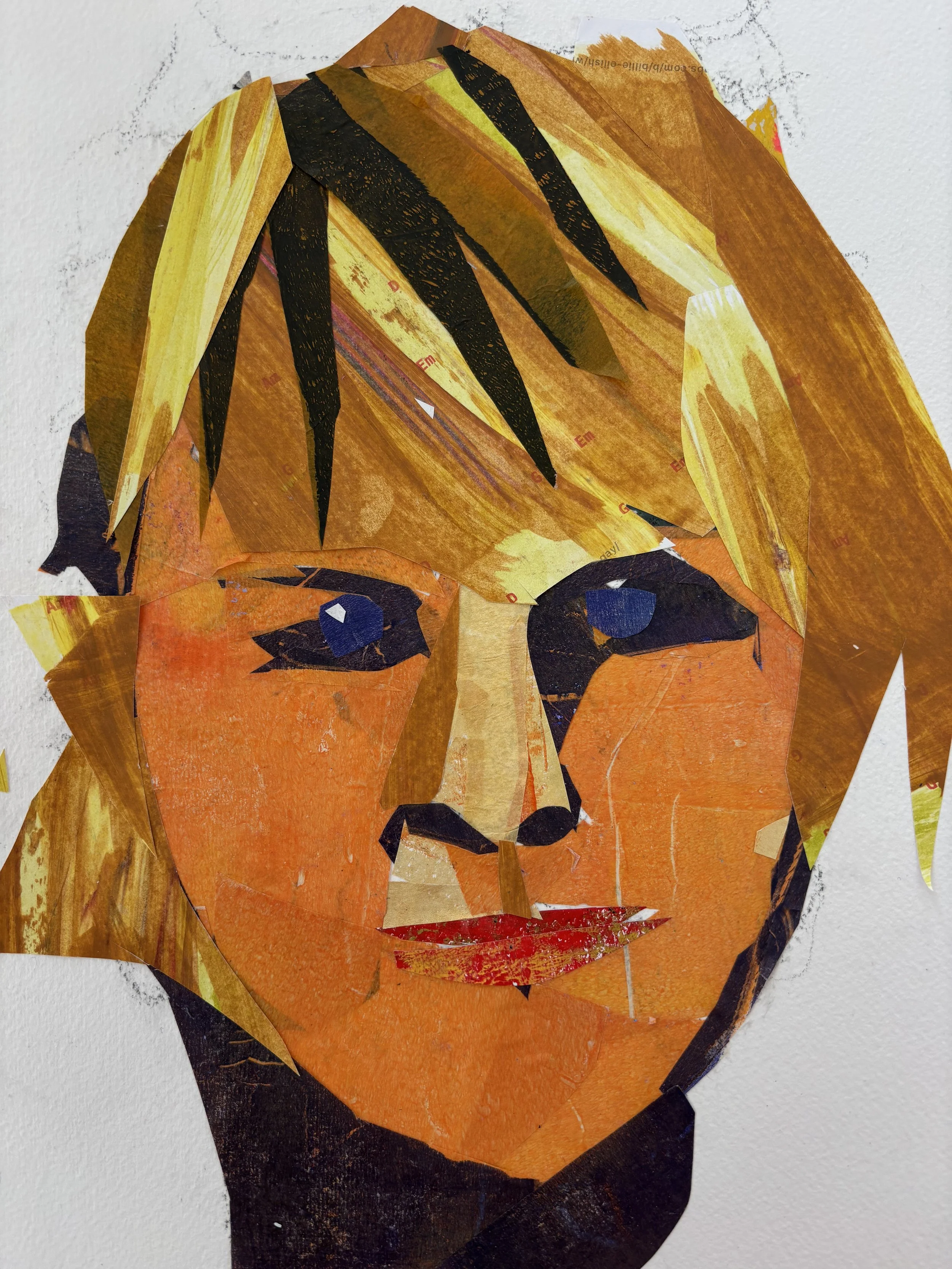 Self in collage 9x12 Mixed Media