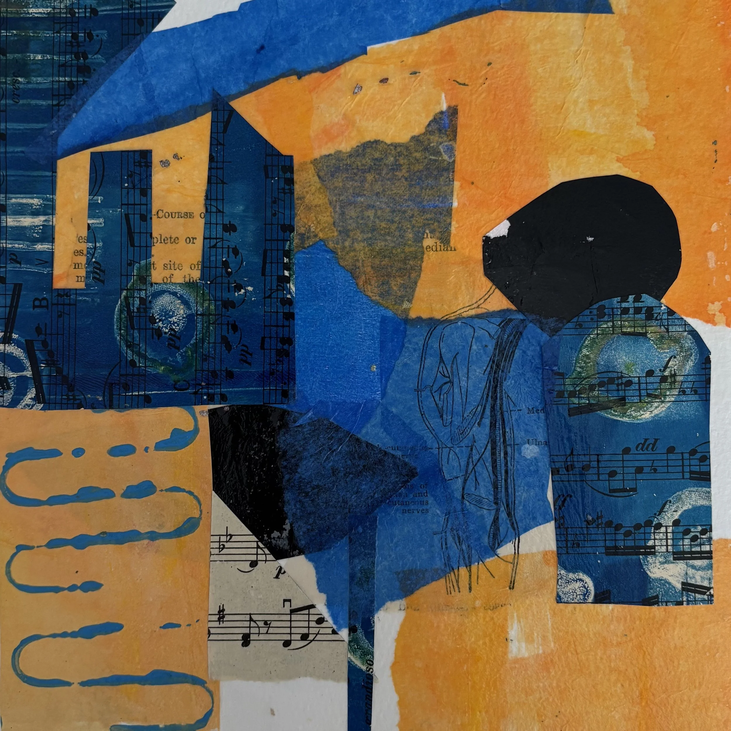 Sunset in Blue 6x9 Mixed Media