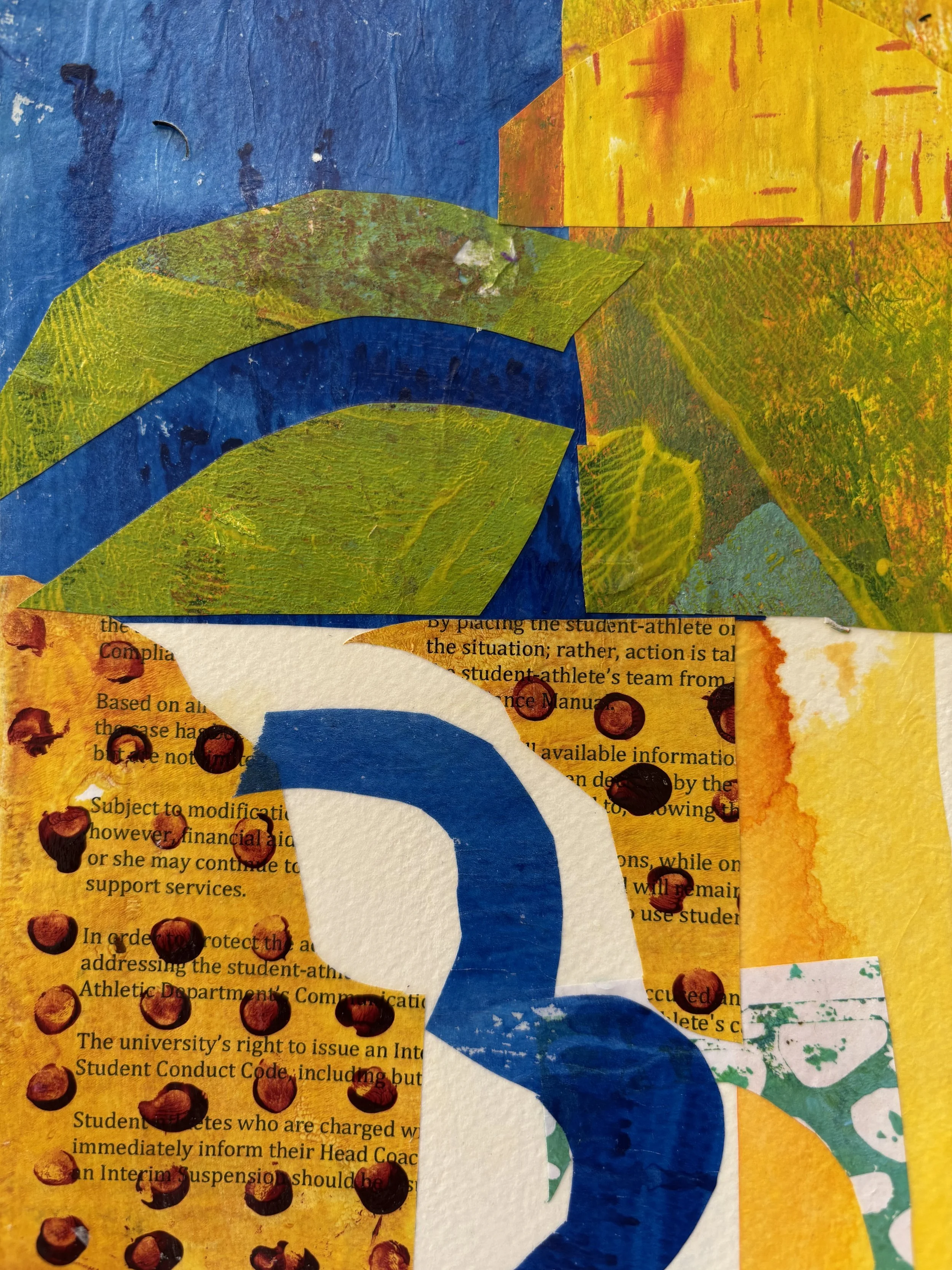 Abstract Baja landscape #1 6x 9 Gelli Print Collage