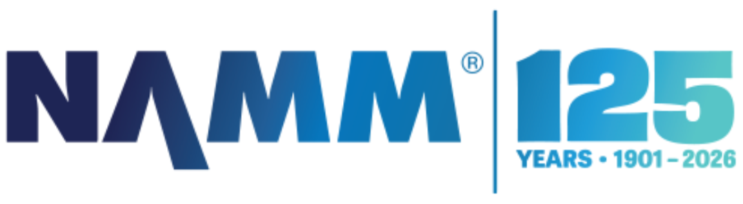 NAMM 125th anniversary logo, celebrating 125 years from 1901 to 2026.