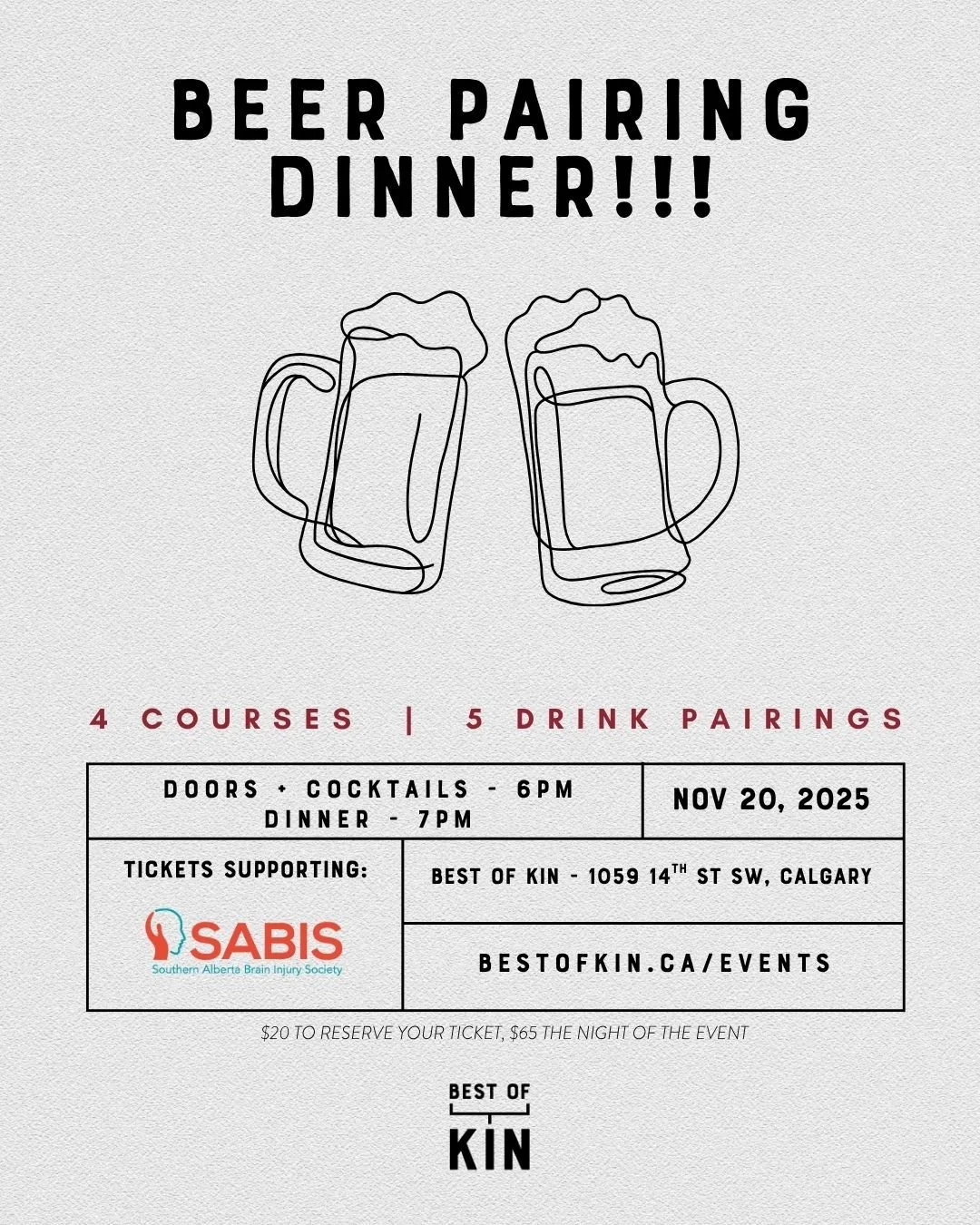 Best of Kin x SABIS BEER PAIRING DINNER