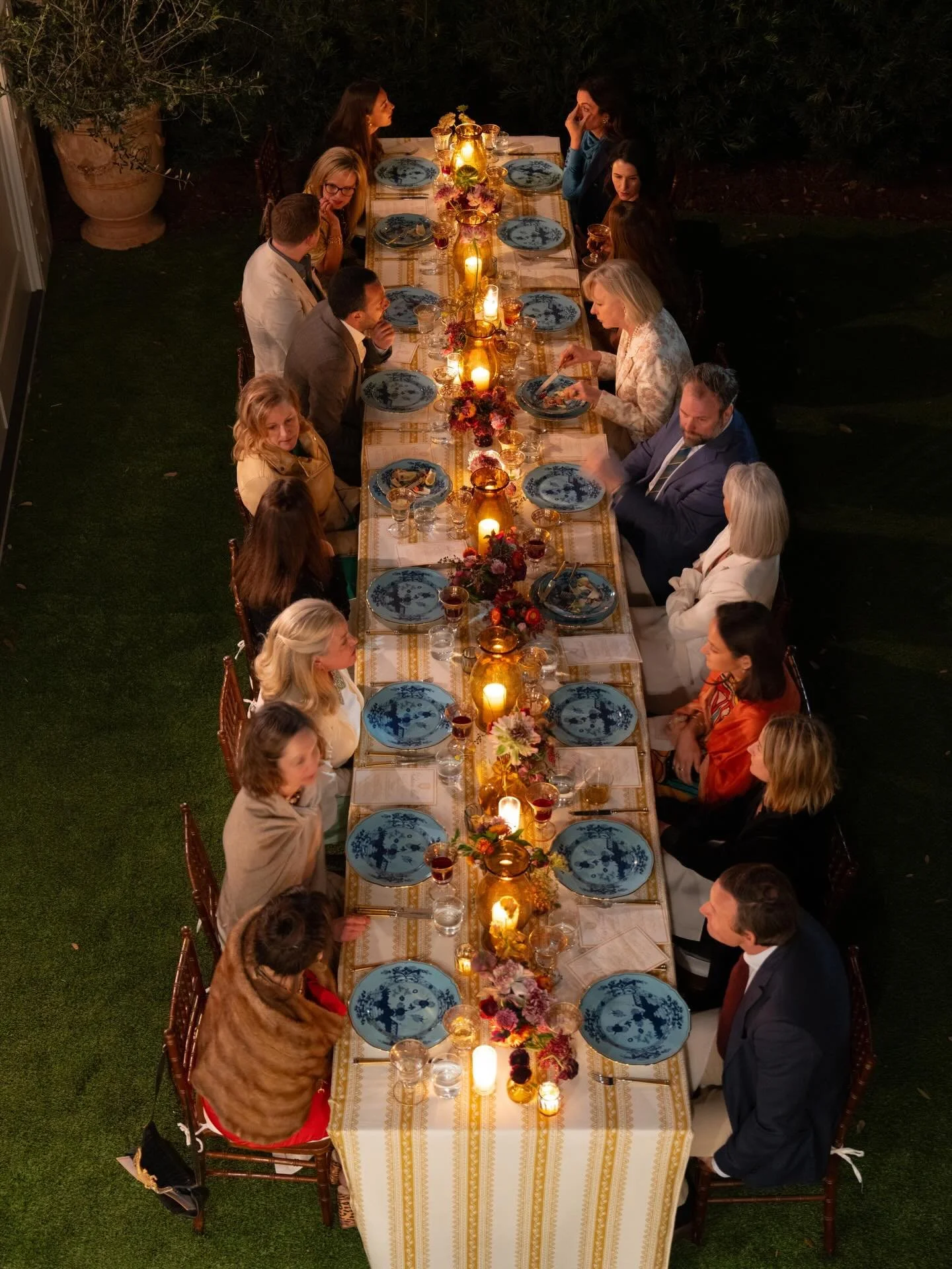 Our Amber Signature Hurricanes at home in this celebration for Katie Lindquist&rsquo;s textile launch, @shoplindenhall 🥂⁠
⁠
Timed with opening night of @chsxdesign for the @historiccharlestonfoundation.⁠
⁠
Planning and design by @thedrifterchs, with