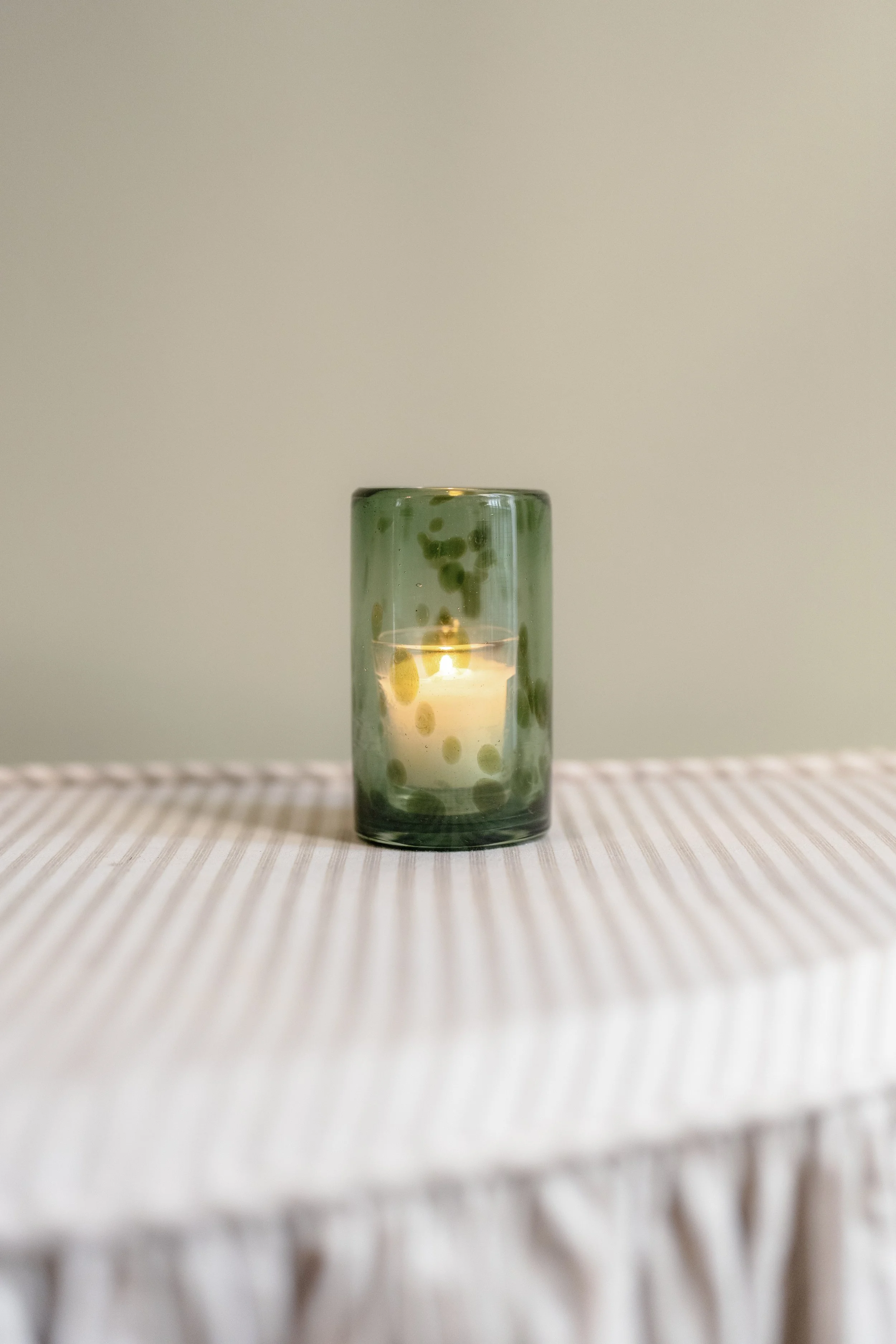 Tall Marble Olive Votive Holder