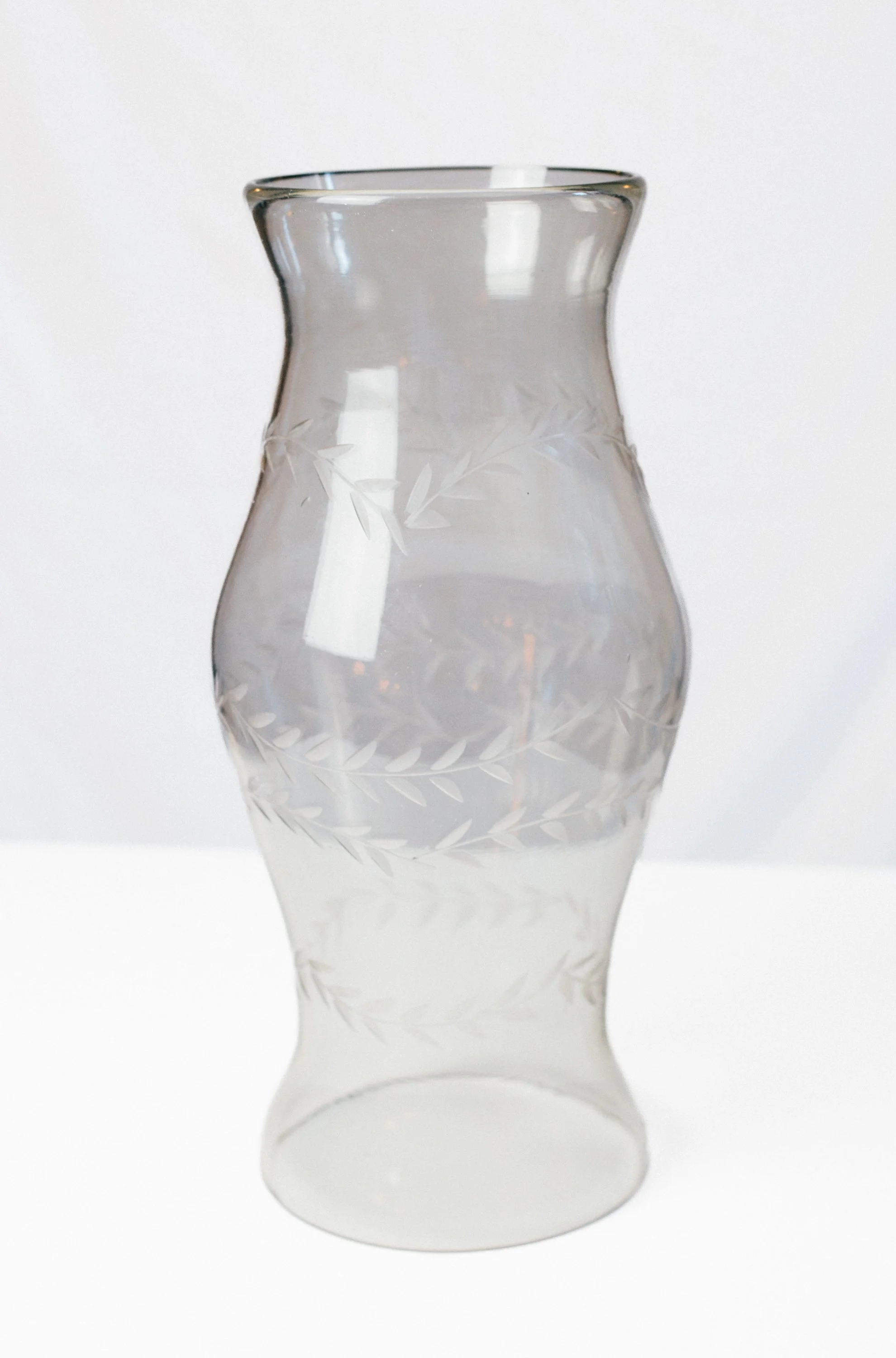 Clear Three Pepita Wave Etched 14” Artisan Hurricane