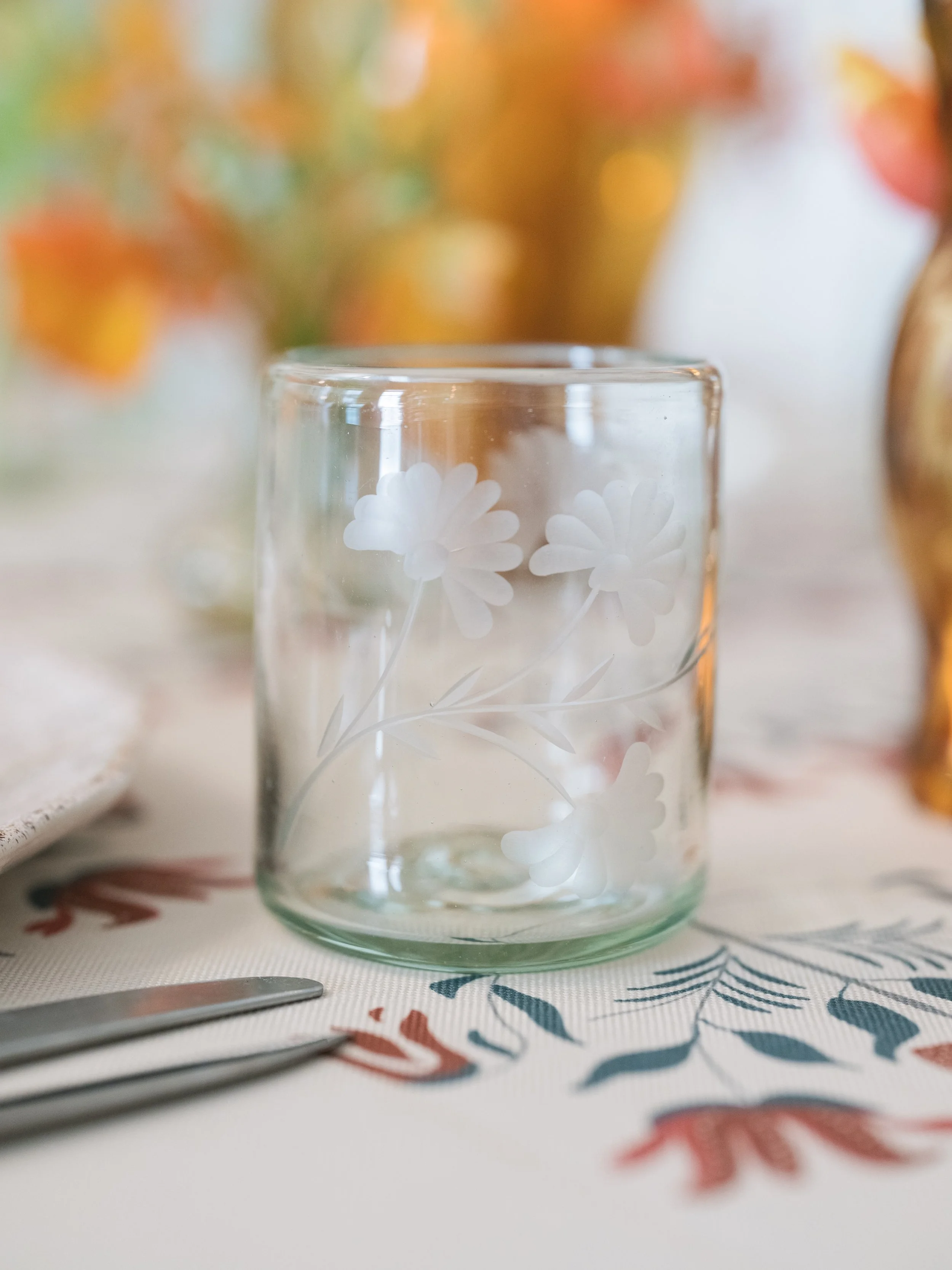 Rocks Glasses - Tres Romos Etching  (Set of 4)