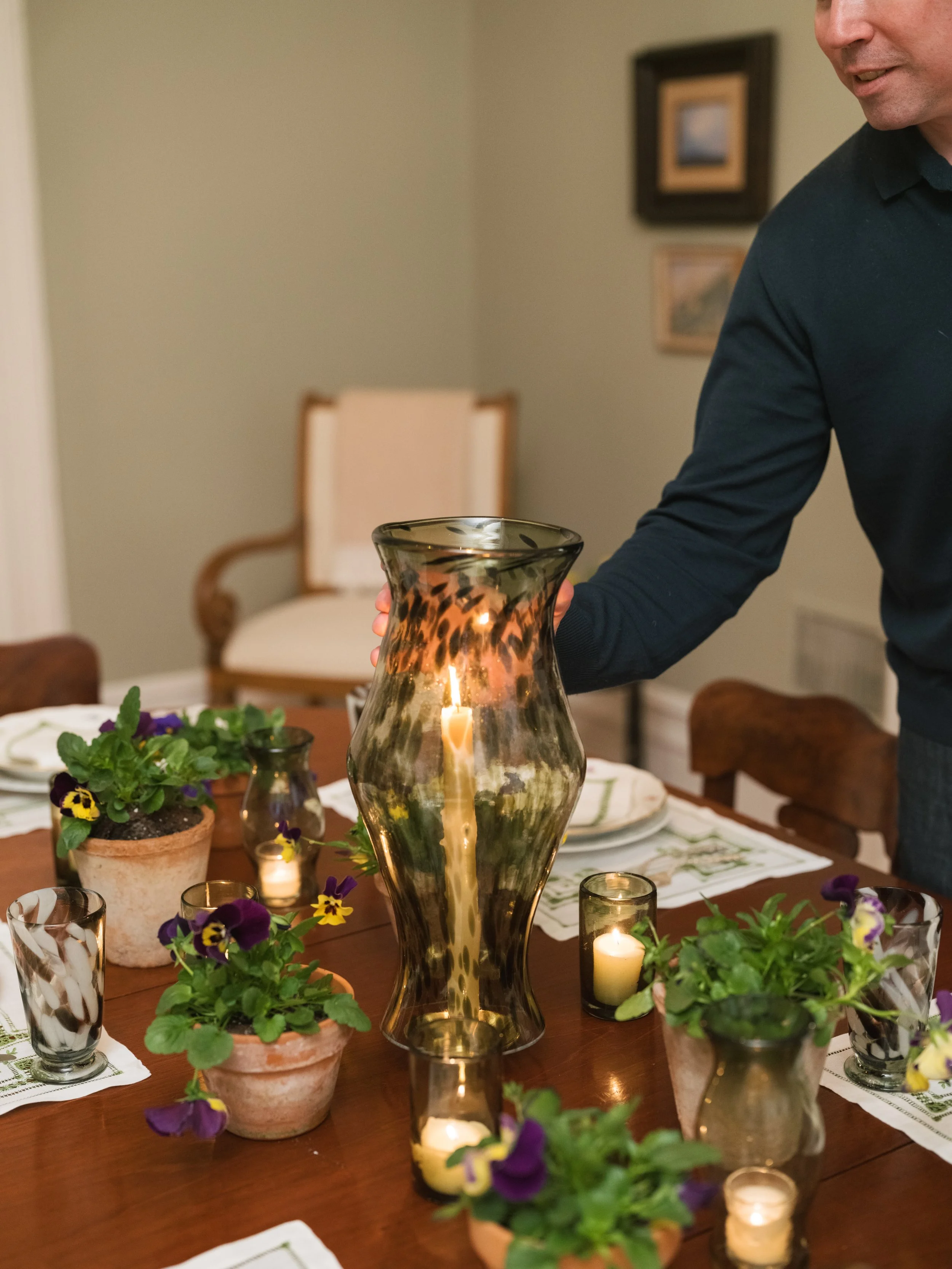 Olive Marble 18" Artisan Hurricane