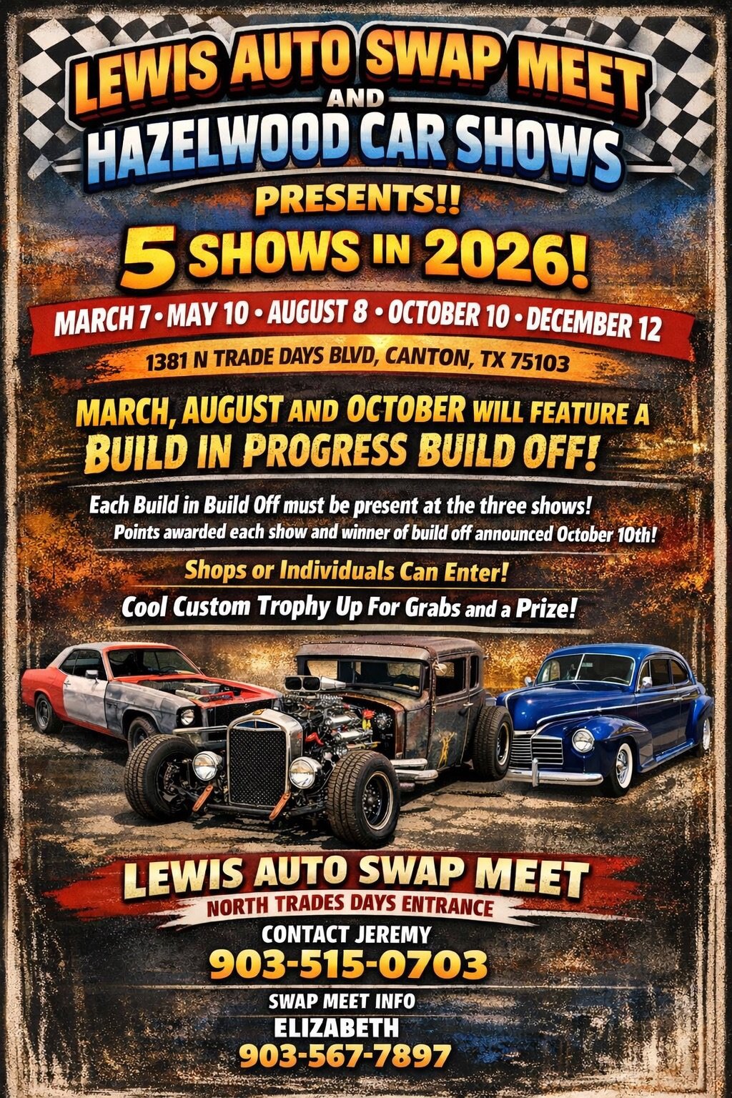 Hazelwood Hotrods Car Shows at Lewis Auto Swap Meet