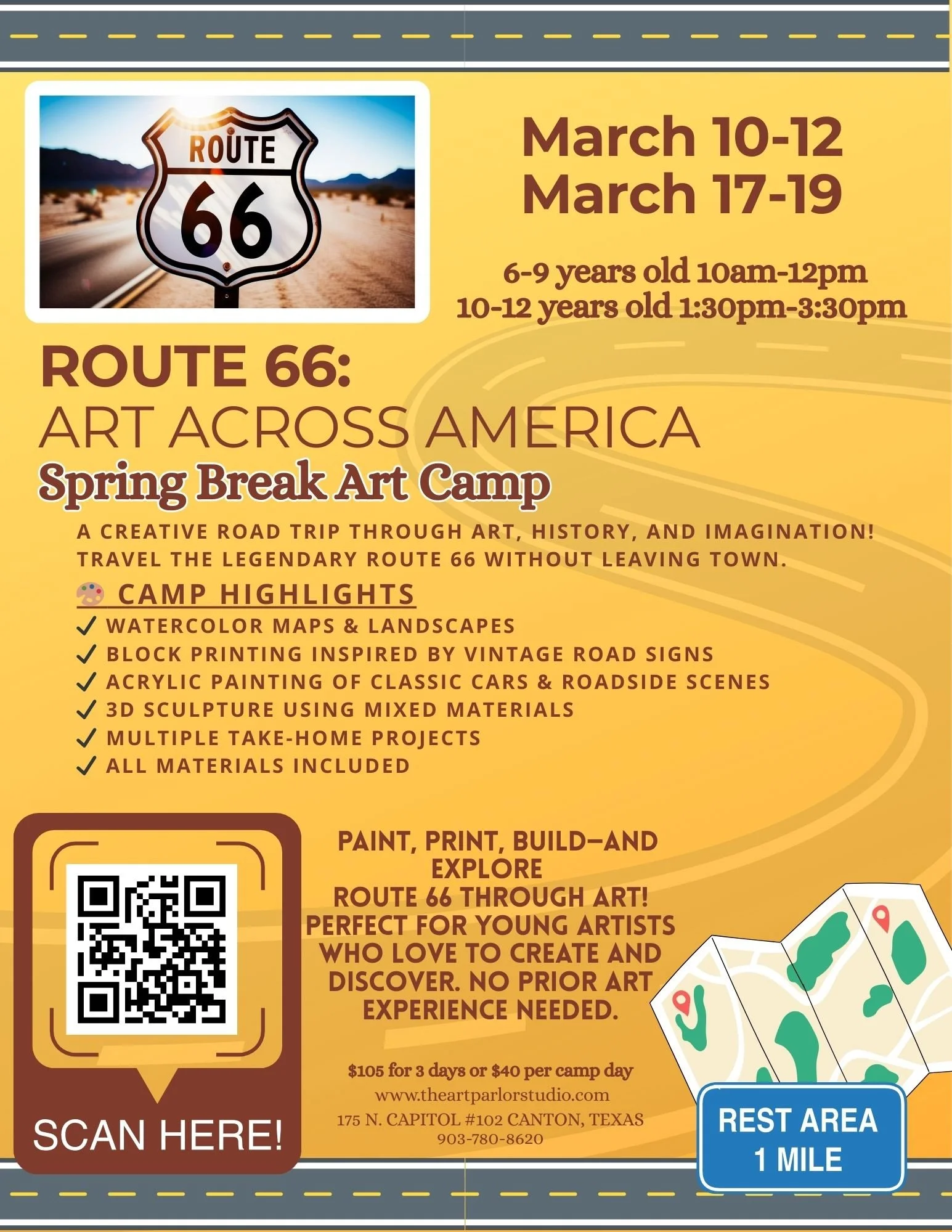  Spring Break Art Camp: Art Across America for Ages 10-12
