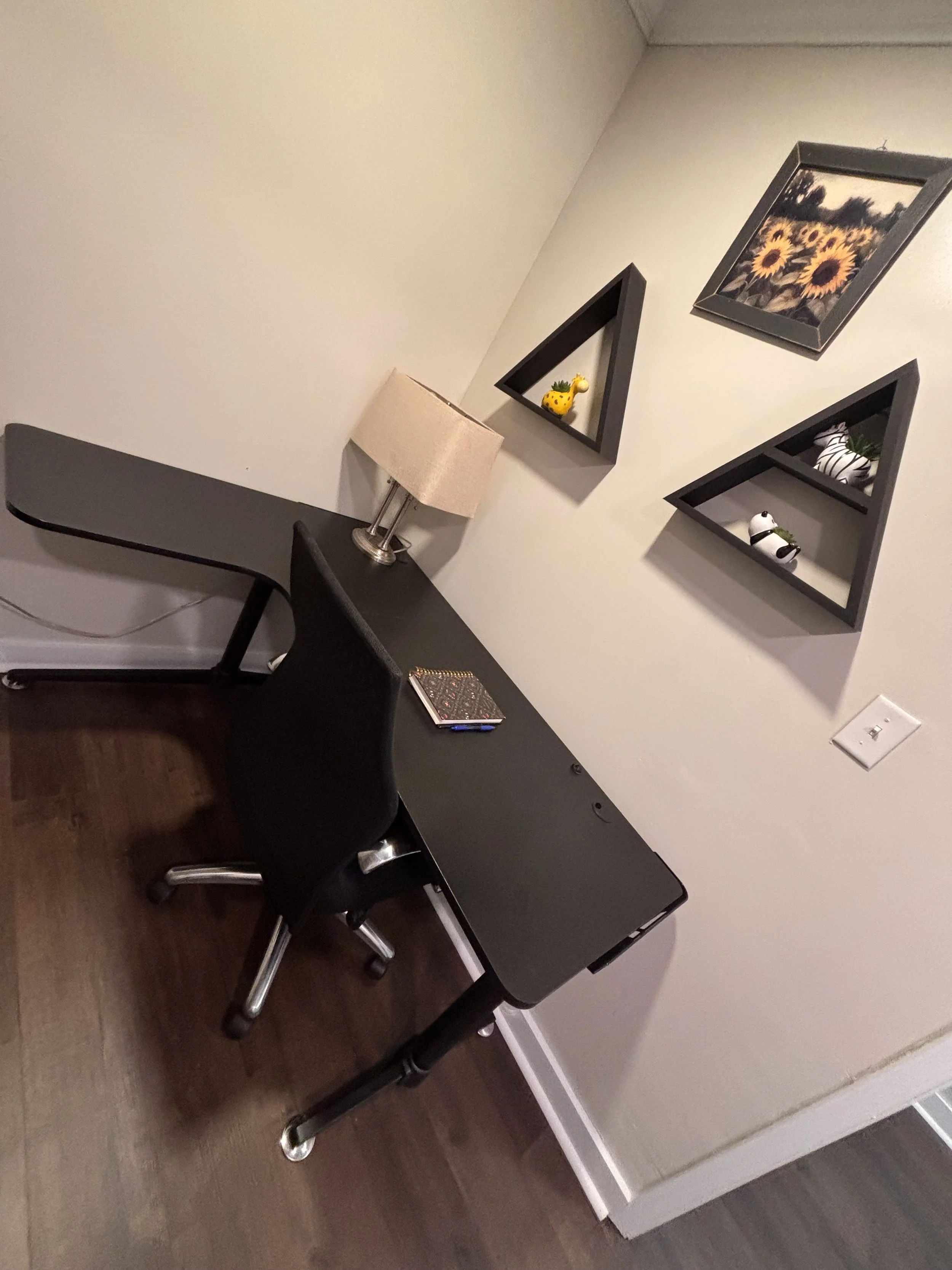 Black Desk at an angle