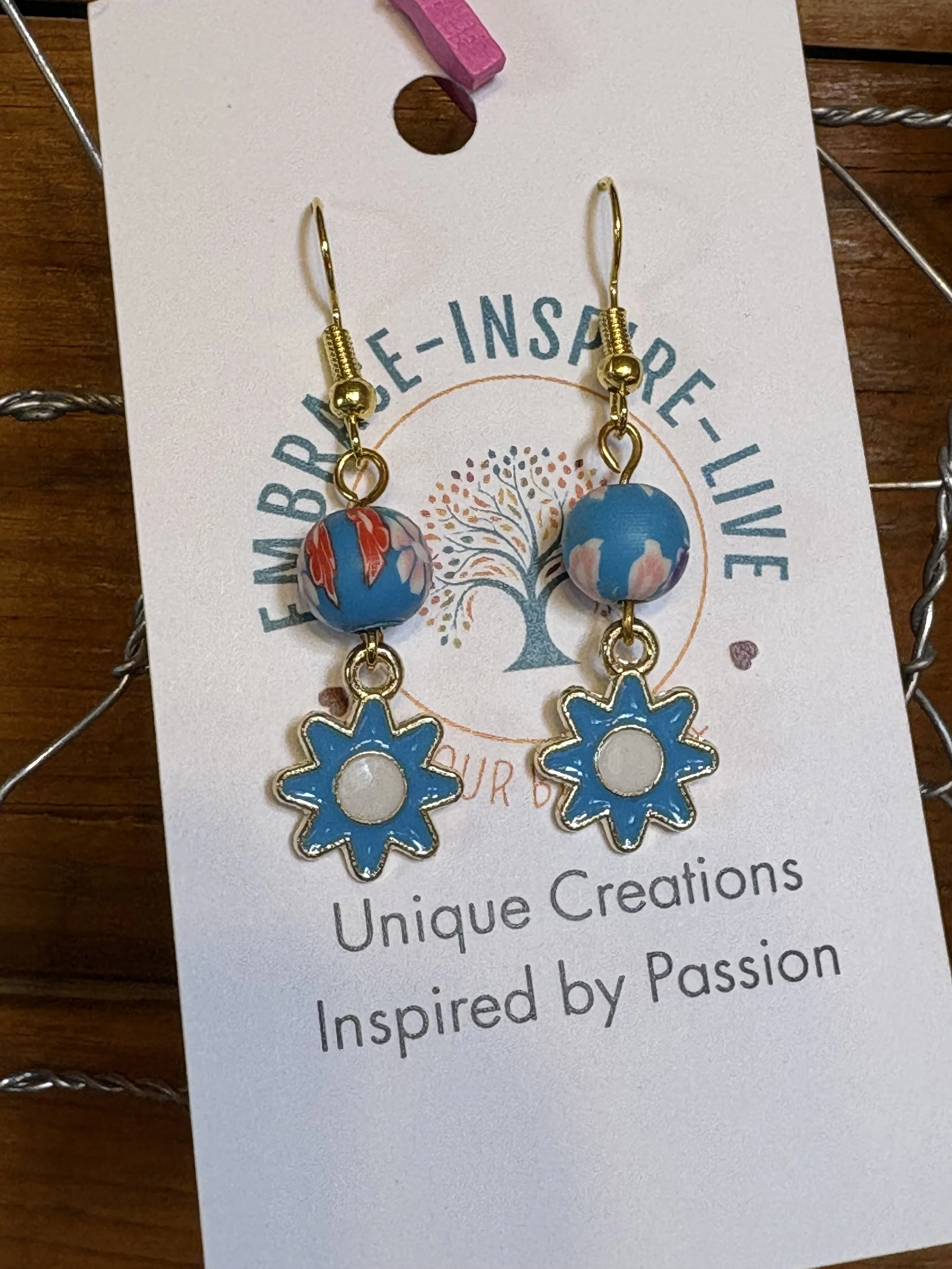 Blue & White Daisy Delight Earrings