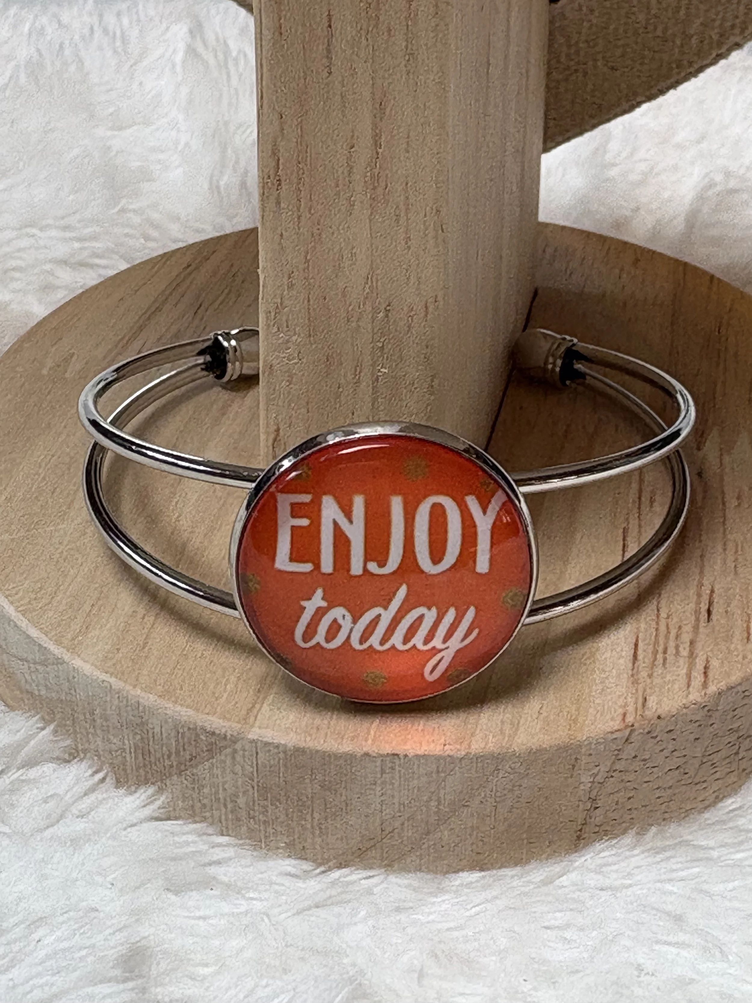 Enjoy Today Inspirational Cabochon Bracelet