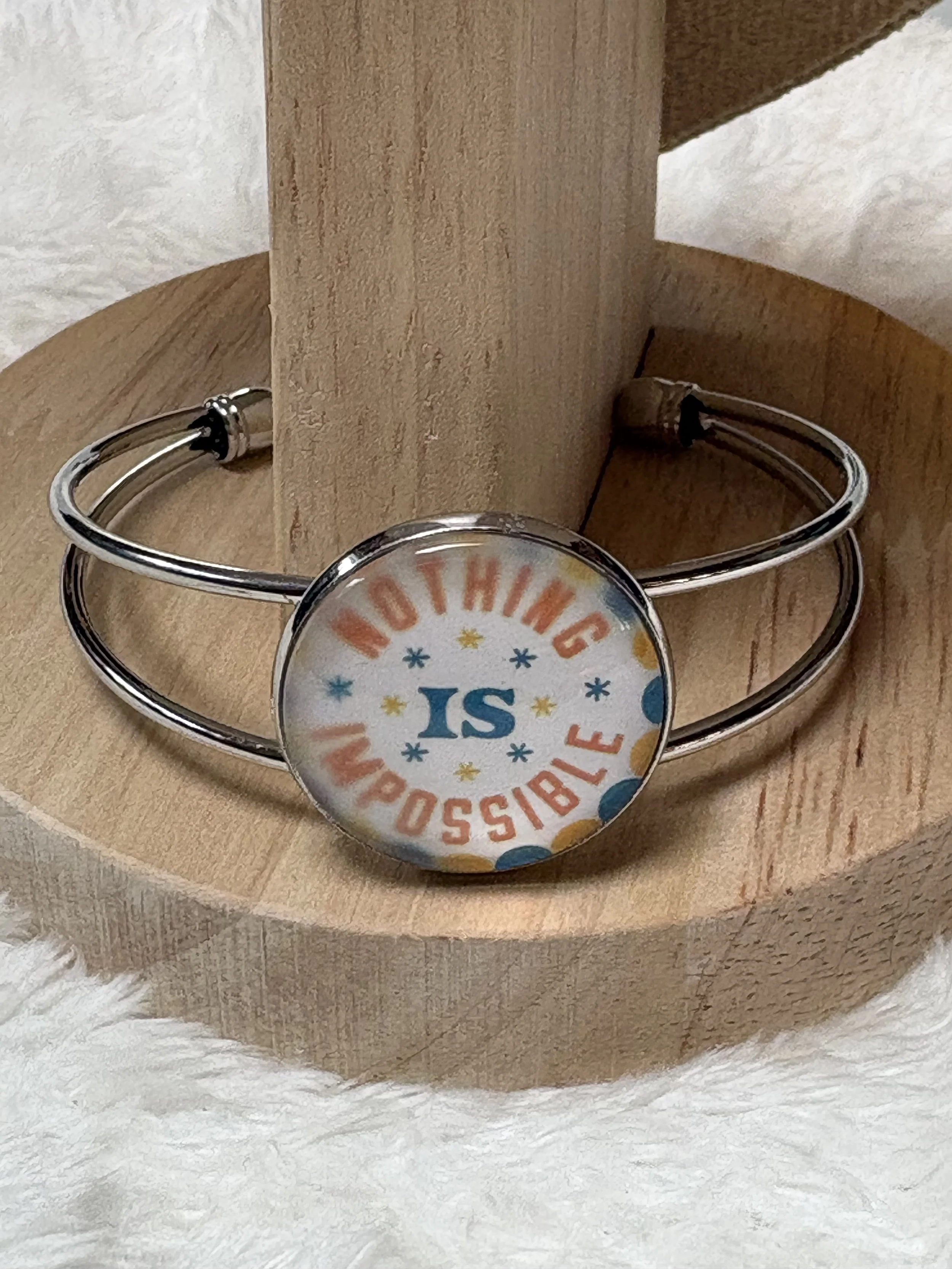 Nothing Is Impossible Inspirational Cabochon Bracelet