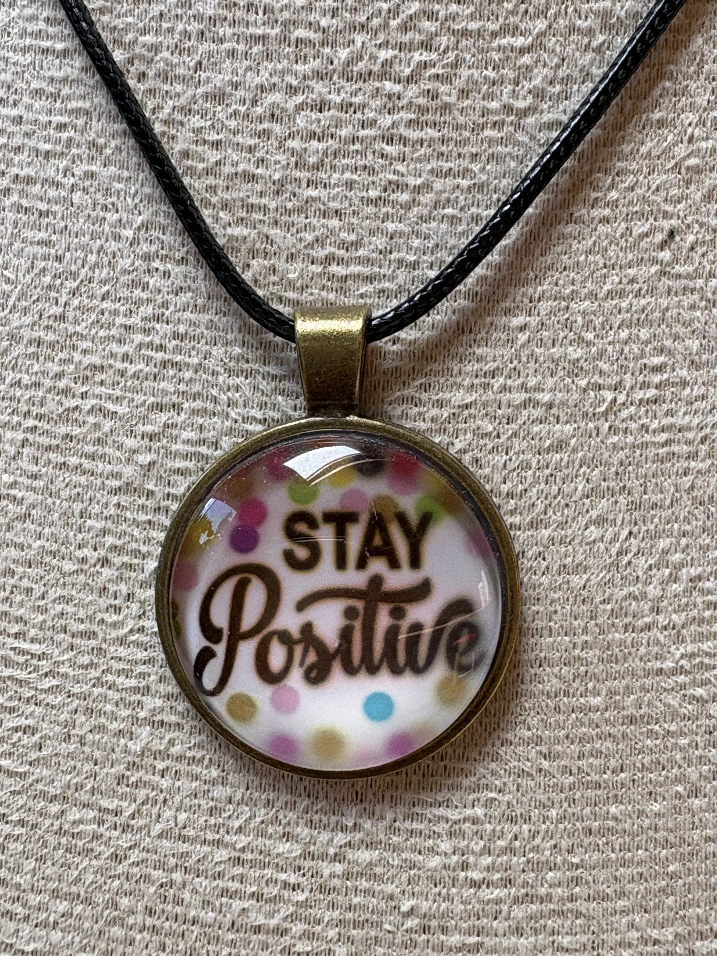 Stay Positive Cabochon Necklace