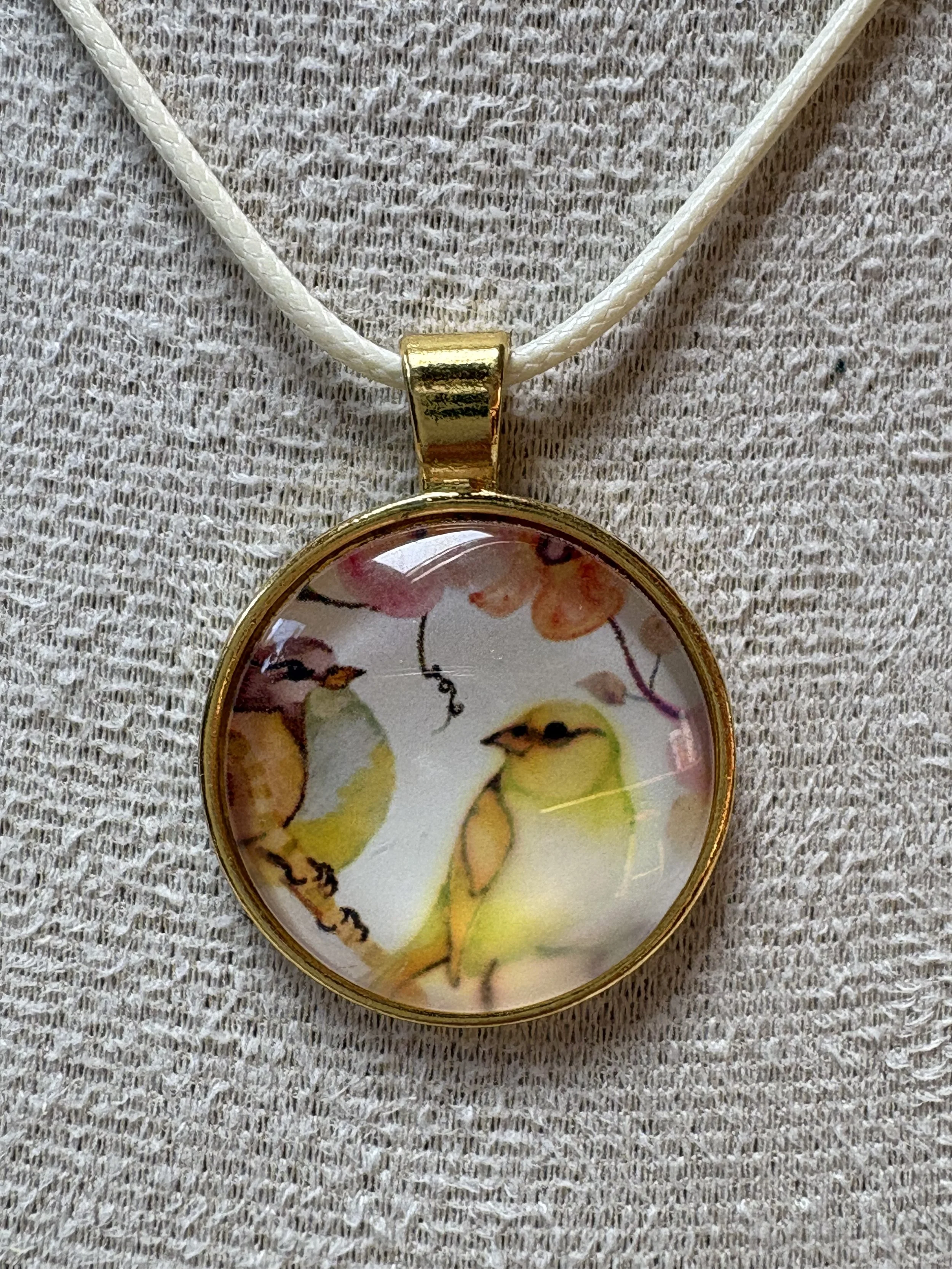 Whimsical Yellow Bird Pendant