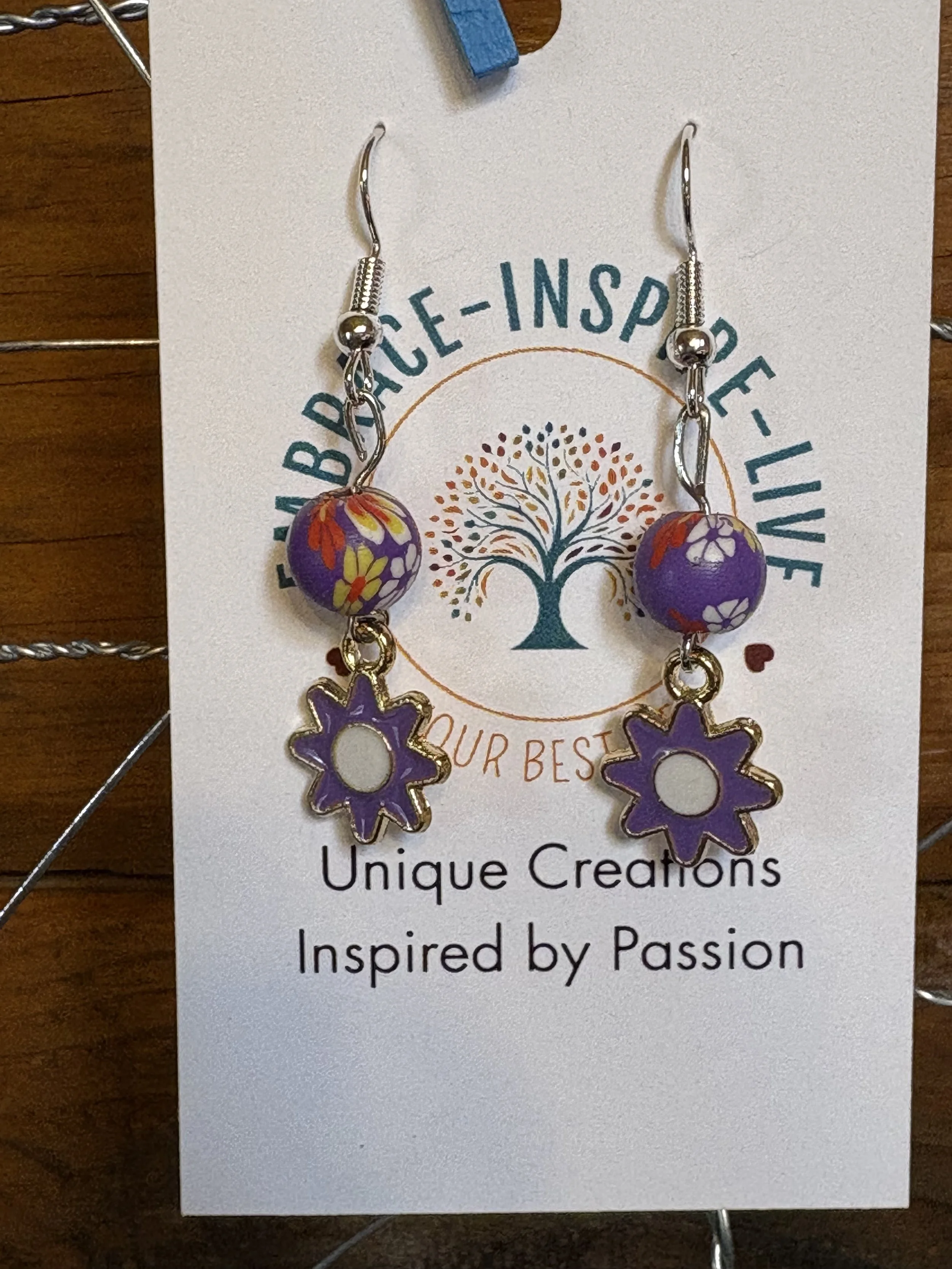 Purple & White Daisy Delight Earrings