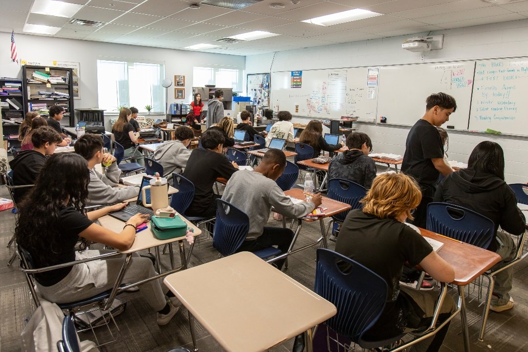A classroom of students at Union Colony Preparatory School.