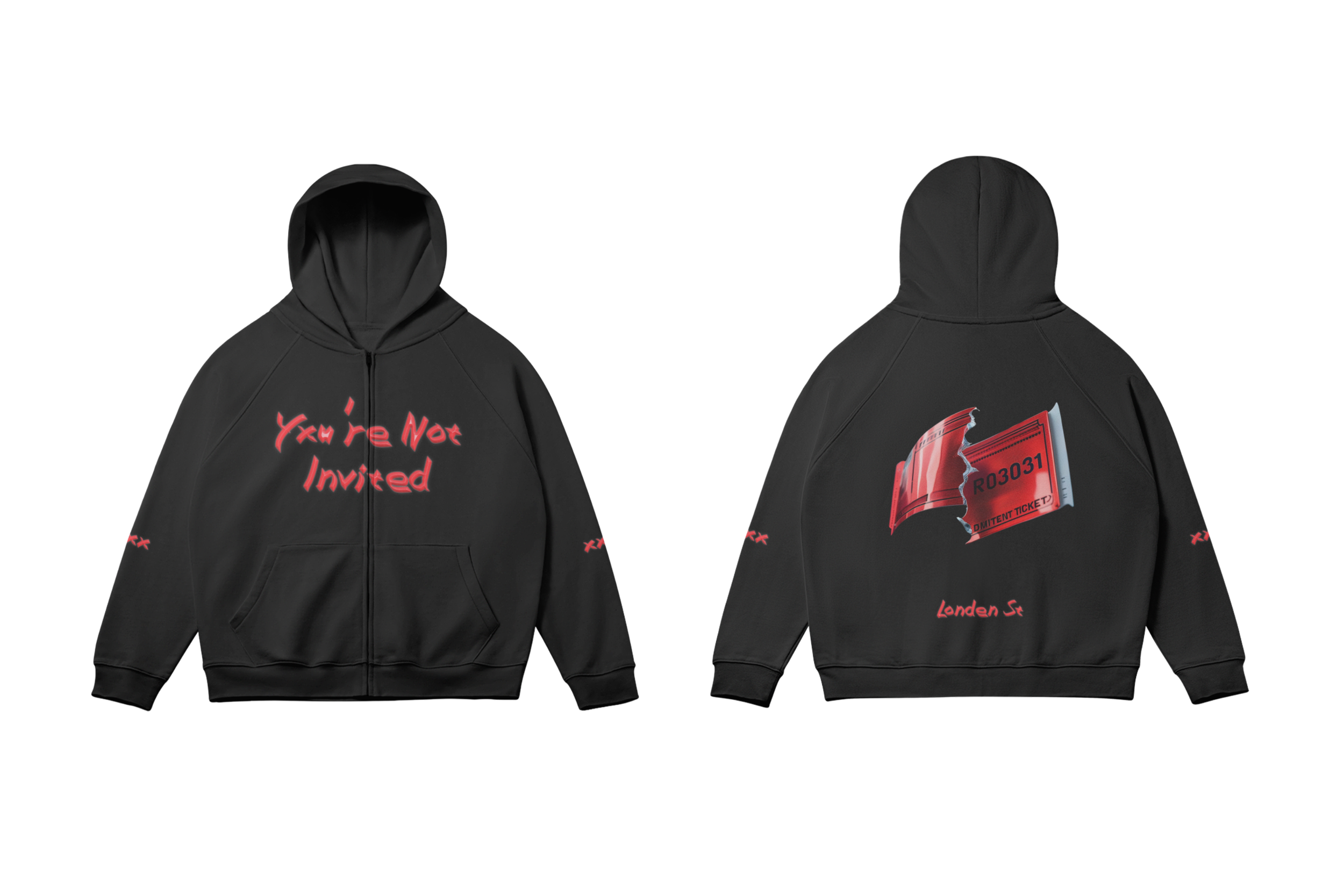 You're Not Invited Black Zip