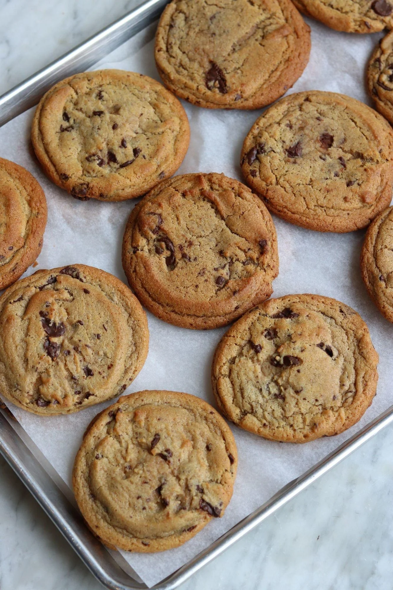An image of a chocolate chip cookie from The Good Batch Bakery in Brooklyn, New York