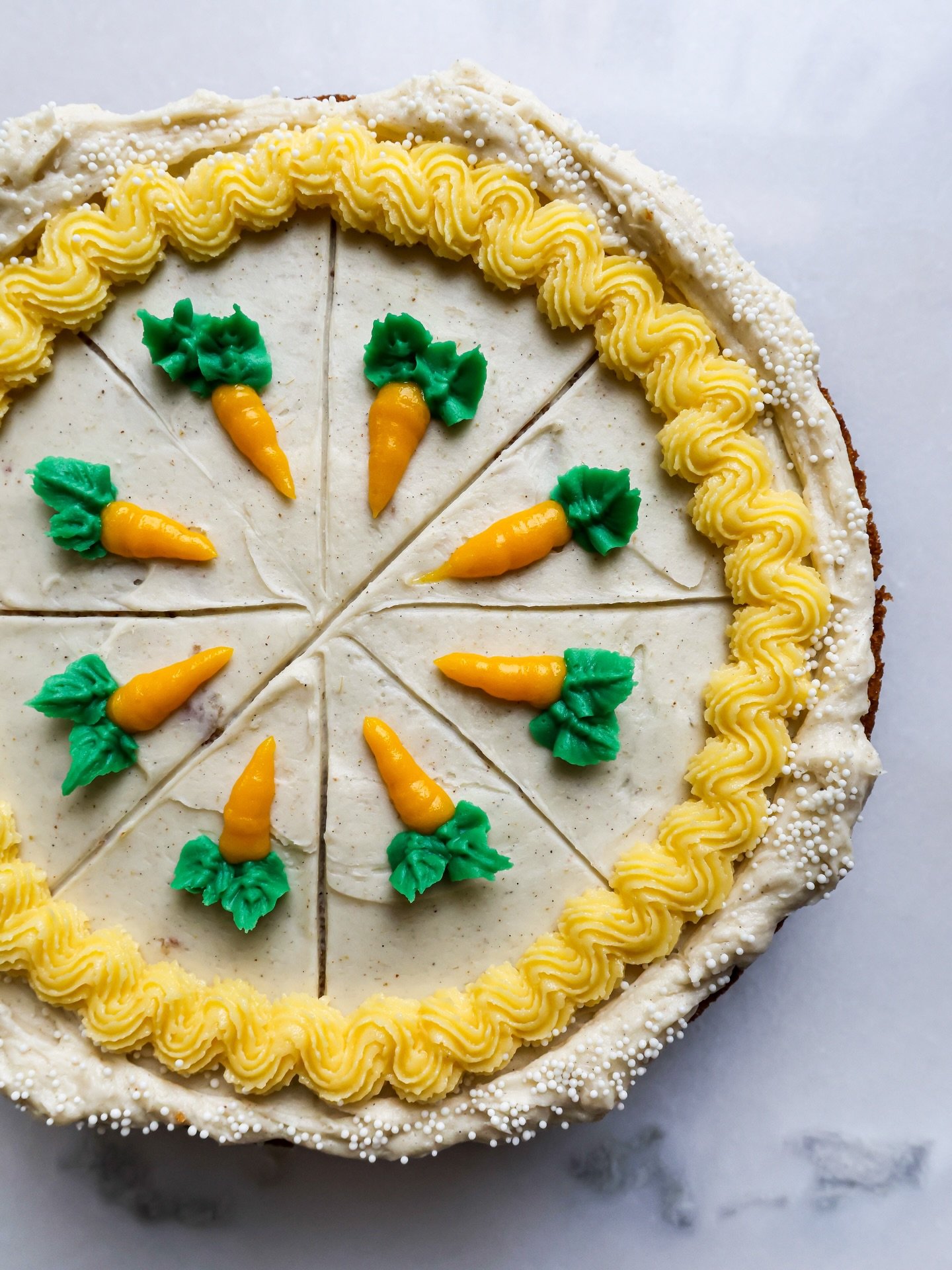 March&rsquo;s Counter Cake has arrived. 🥕✨ Warmly spiced carrot cake layered with cardamom cream cheese frosting and an orange-carrot curd filling, finished with decorative carrots and festive nonpareils.
Available by the slice Friday&ndash;Sunday t