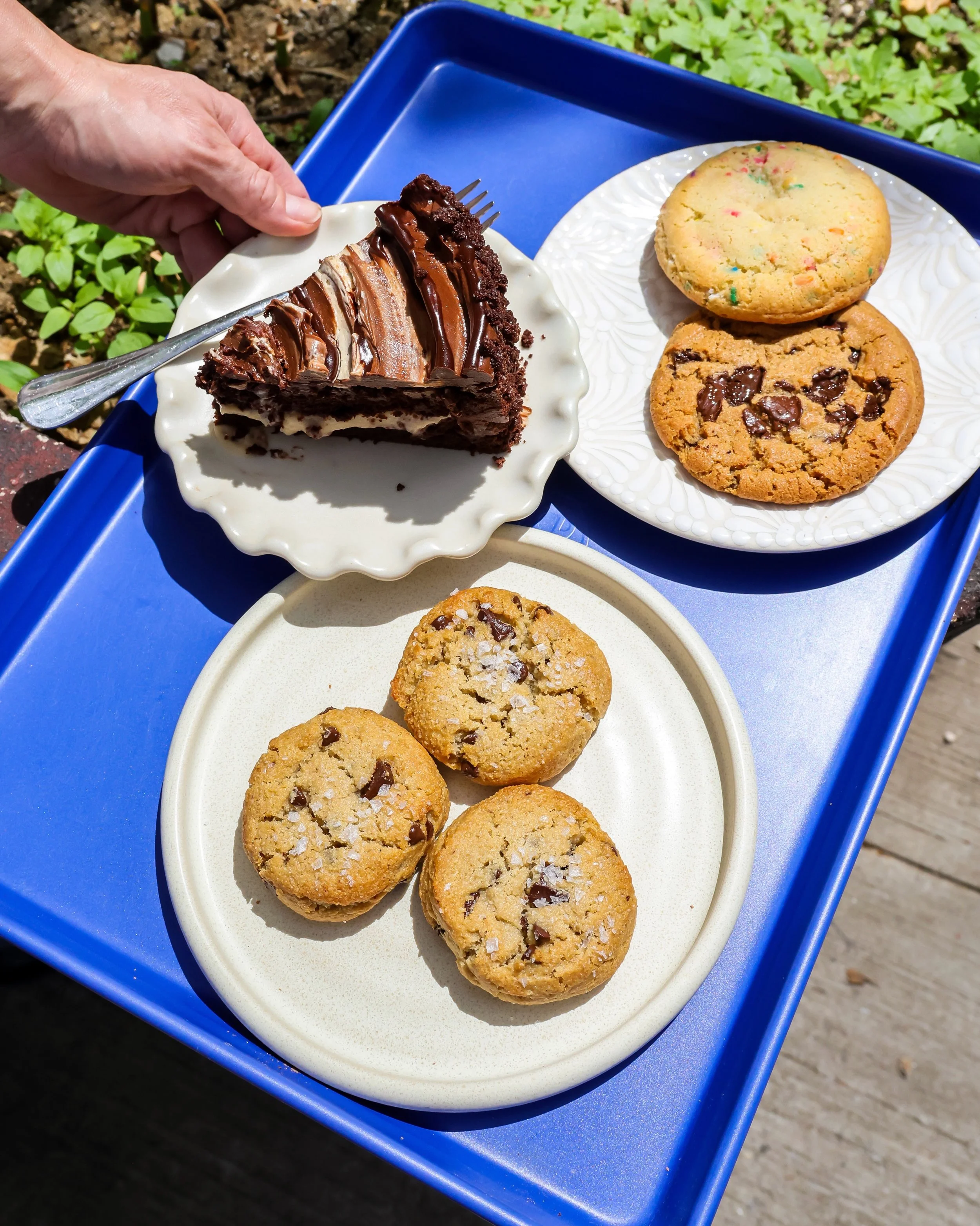 Sun&rsquo;s out, sweets out. ☀️🍪

The classics + our Brooklyn Butterscotch Blackout Cake, best enjoyed outside this time of year. Fresh batch of cake drops today and runs through the weekend til we sell out! #thegoodbatch #brooklynblackoutcake