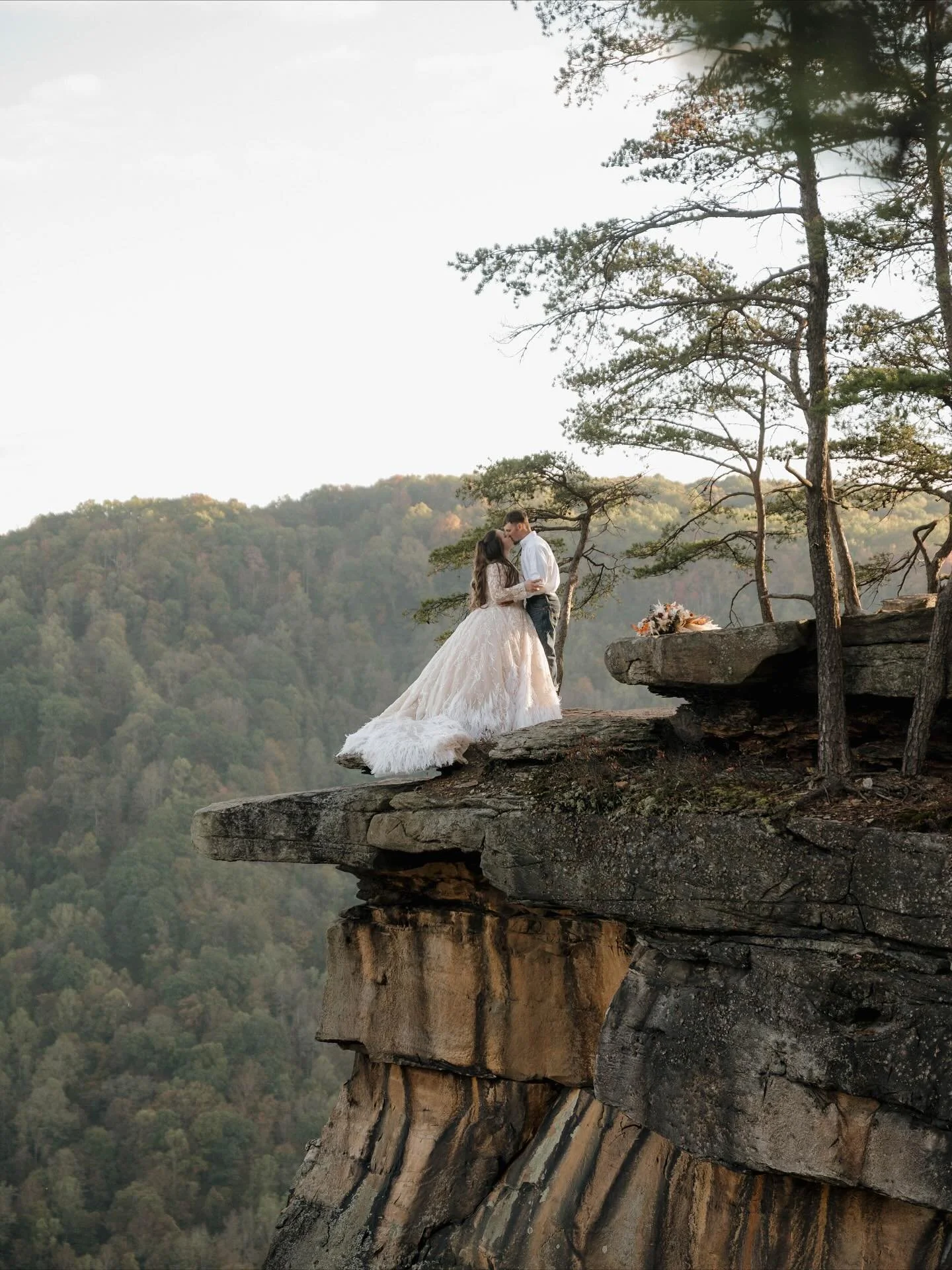 Mad props to this beautiful bride for hiking up to this overlook in a ballgown!!