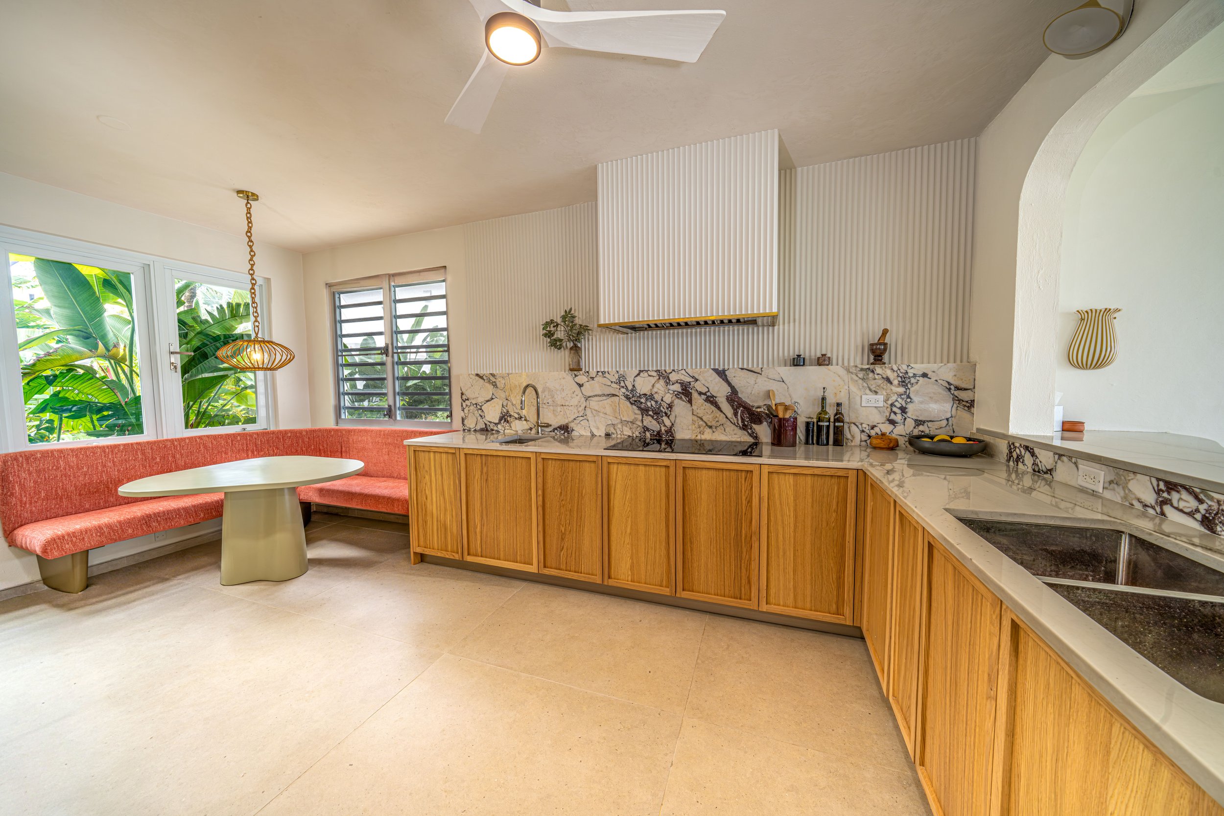 Luxury kitchen renovation designed by Veronica Ampio in Puntas, Rincon, Puerto Rico Desgined By Vampio Design Inc. 