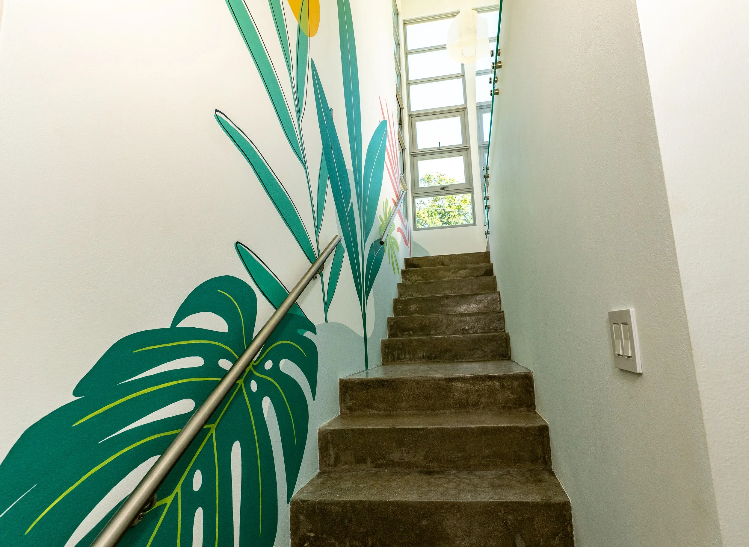 staircase palm mural interior design by vampio design inc in puntas rincon, pr.jpg