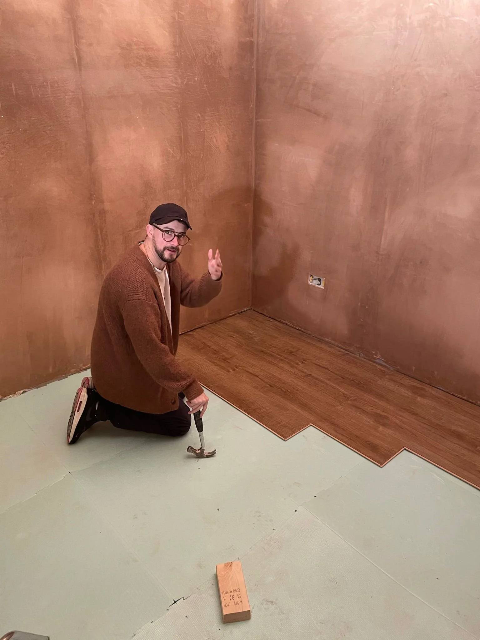 Ricky Jeffery helping out the build