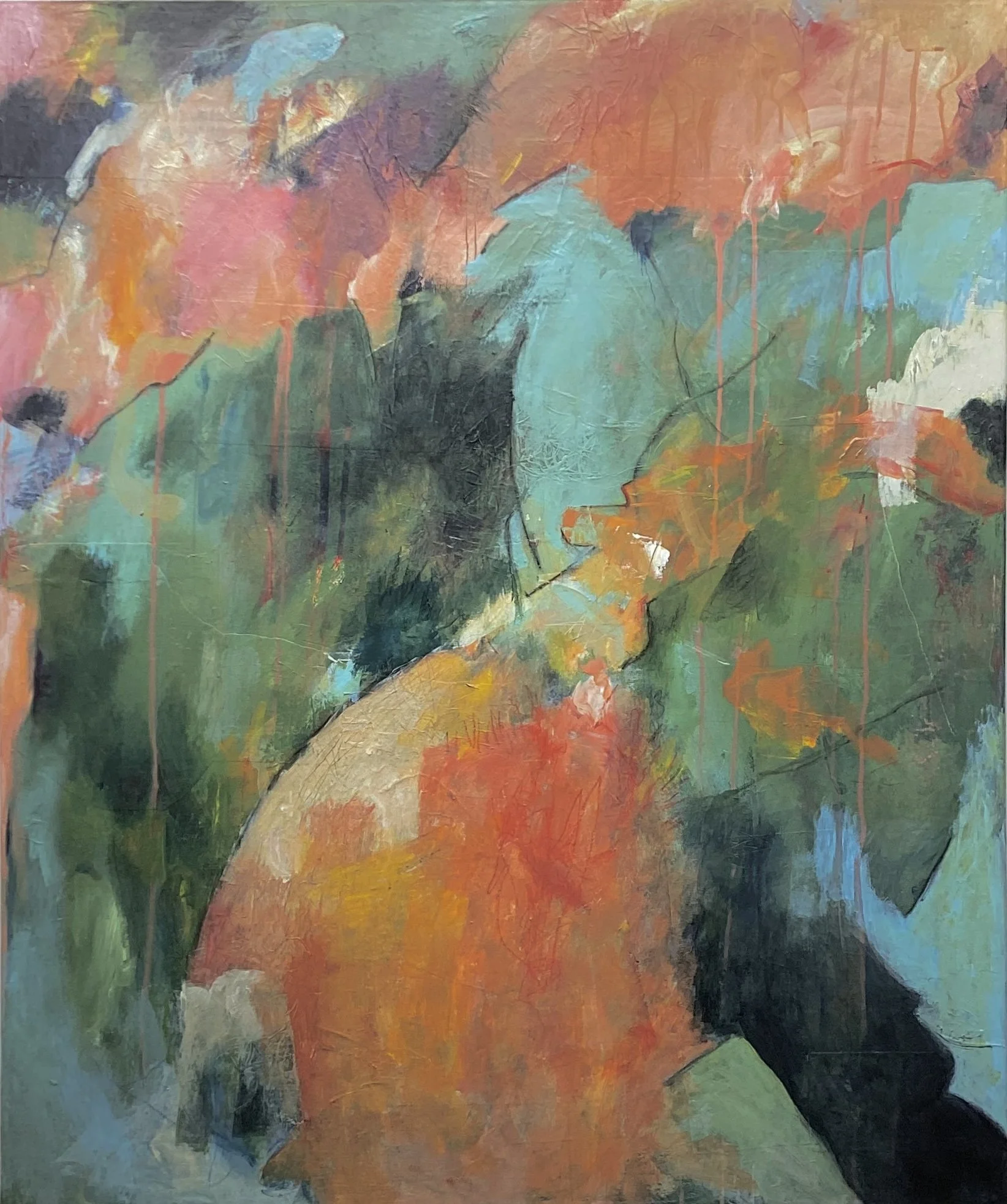 Lean In, 40” x 30”, SOLD