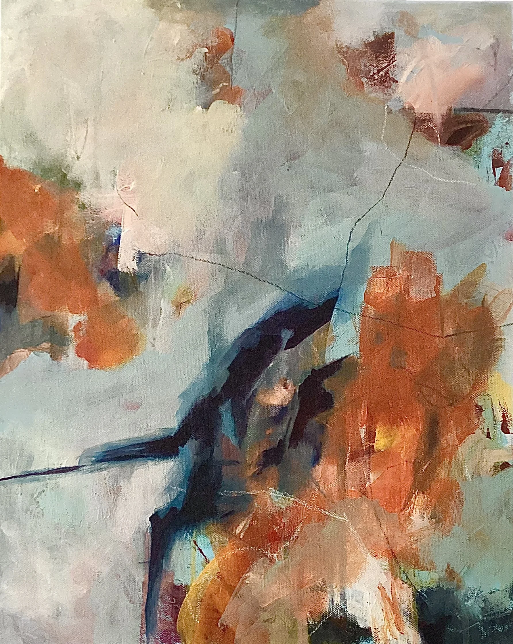 Cleave, mixed media on canvas, 20” x 16”, $650