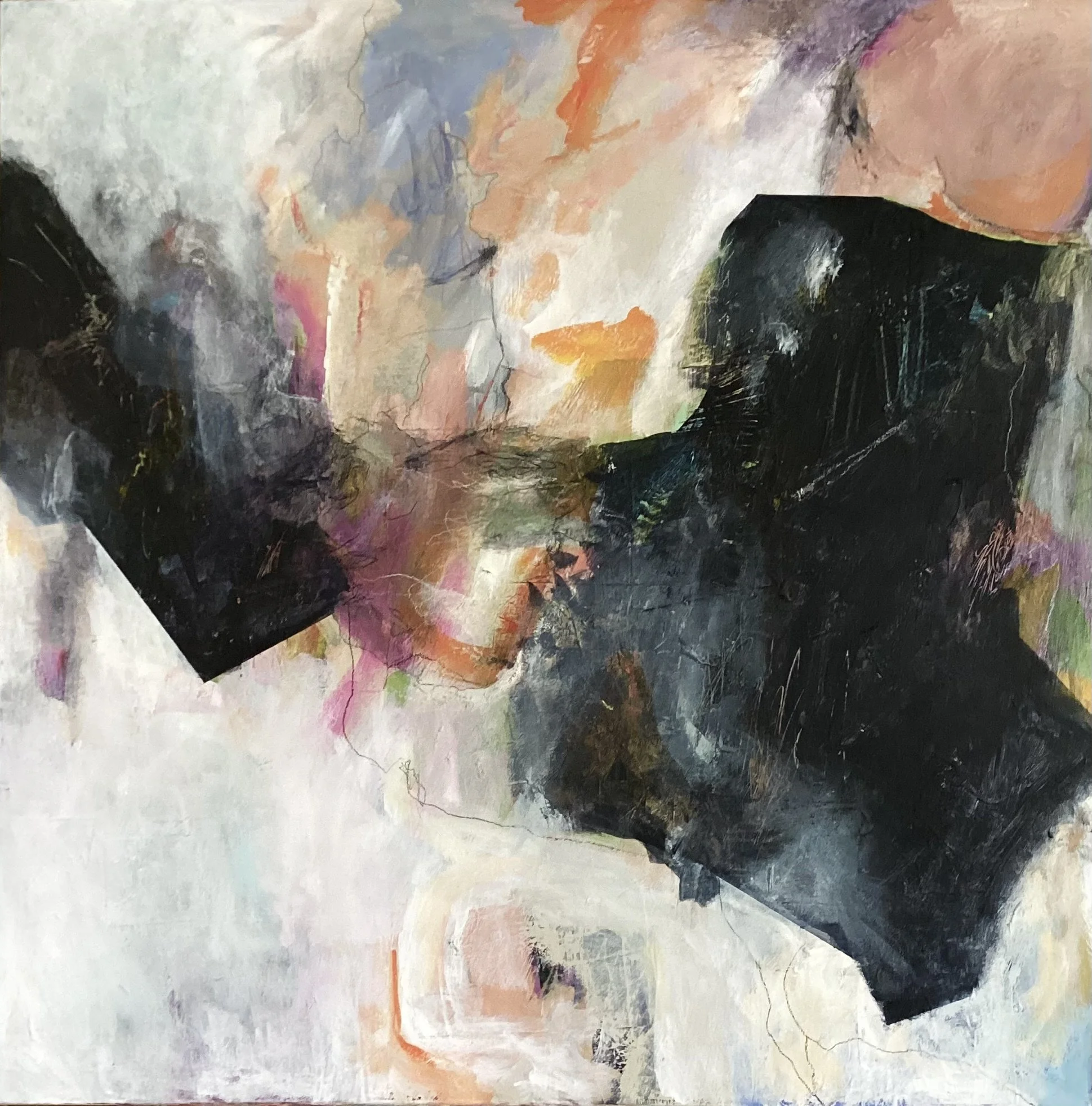 The Reckoning, mixed media on canvas, 30” x 30”, $1000