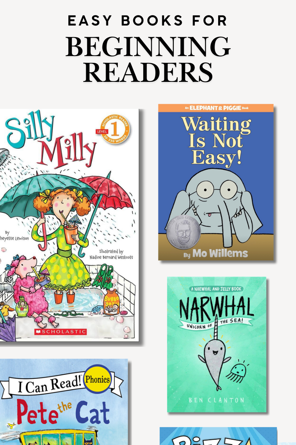 pinterest image for blog post - best books for beginning readers
